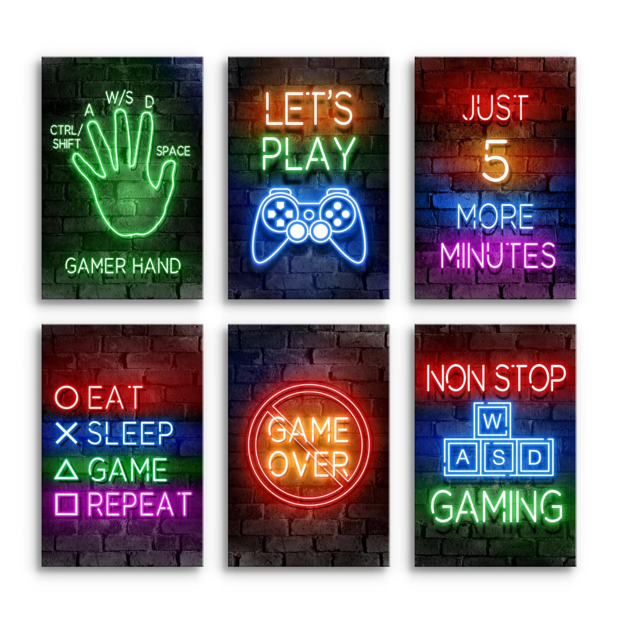 Novart Wandbild Gamer Spielkonsole Gaming 6 Bilder Set - 20x30 cm günstig online kaufen