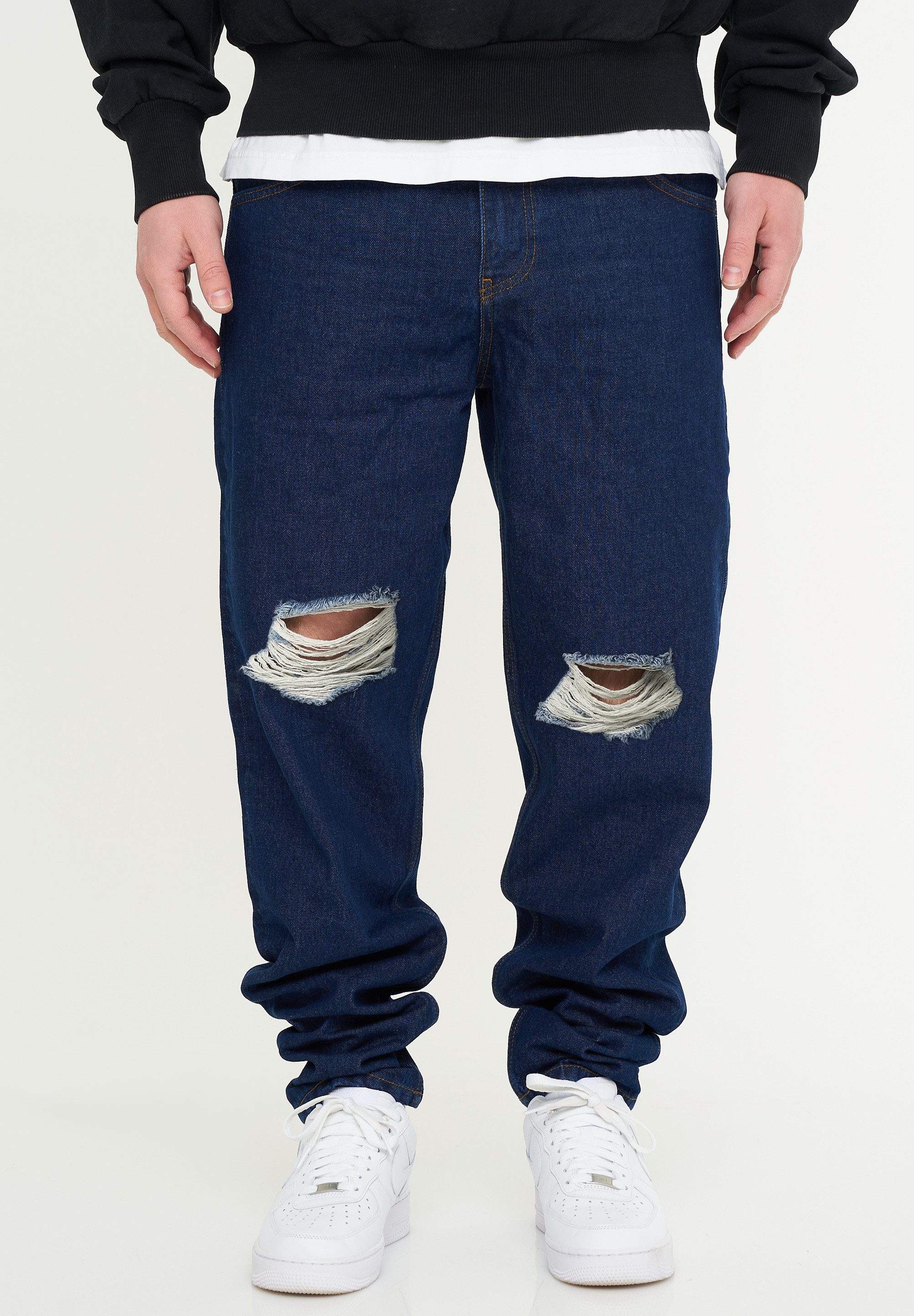 DAILY COTTON Tapered-fit-Jeans DCSAVANETA Herren Lange Hose Jeans Ripped Tapered-Fit