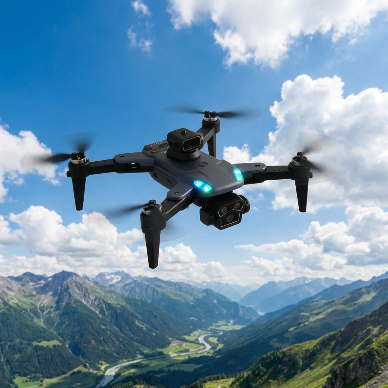 shop'n smile ideoon Drohne mit Kamera C0 Zertifiziert Faltbar GPS Rückkehr Drohne (4K UHD, Schwenkbar C0 Zertifiziert Bürstenloser Motor)