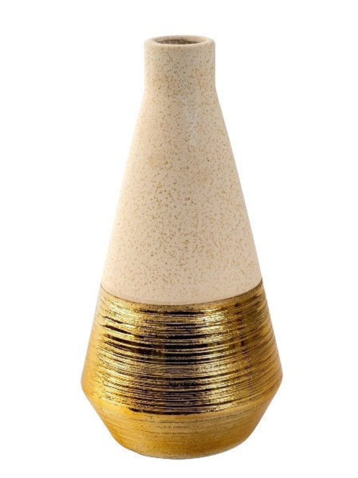 MF Dekovase Keramikvase Mex Dekovase Gold Beige Glitzer 28cm Hochwertig Mod günstig online kaufen