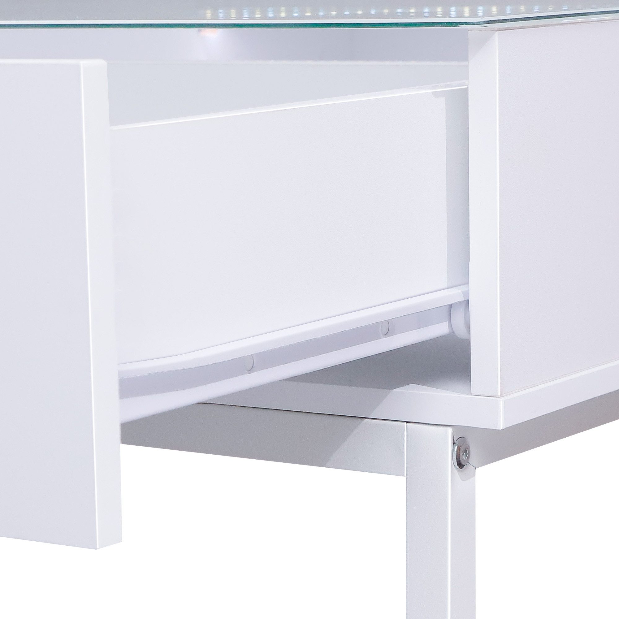 FENCHILIN Schminktisch mit Beleuchtung 3 Schubladen weiß 115 x 55 x 81 cm – Bild 5 von 5