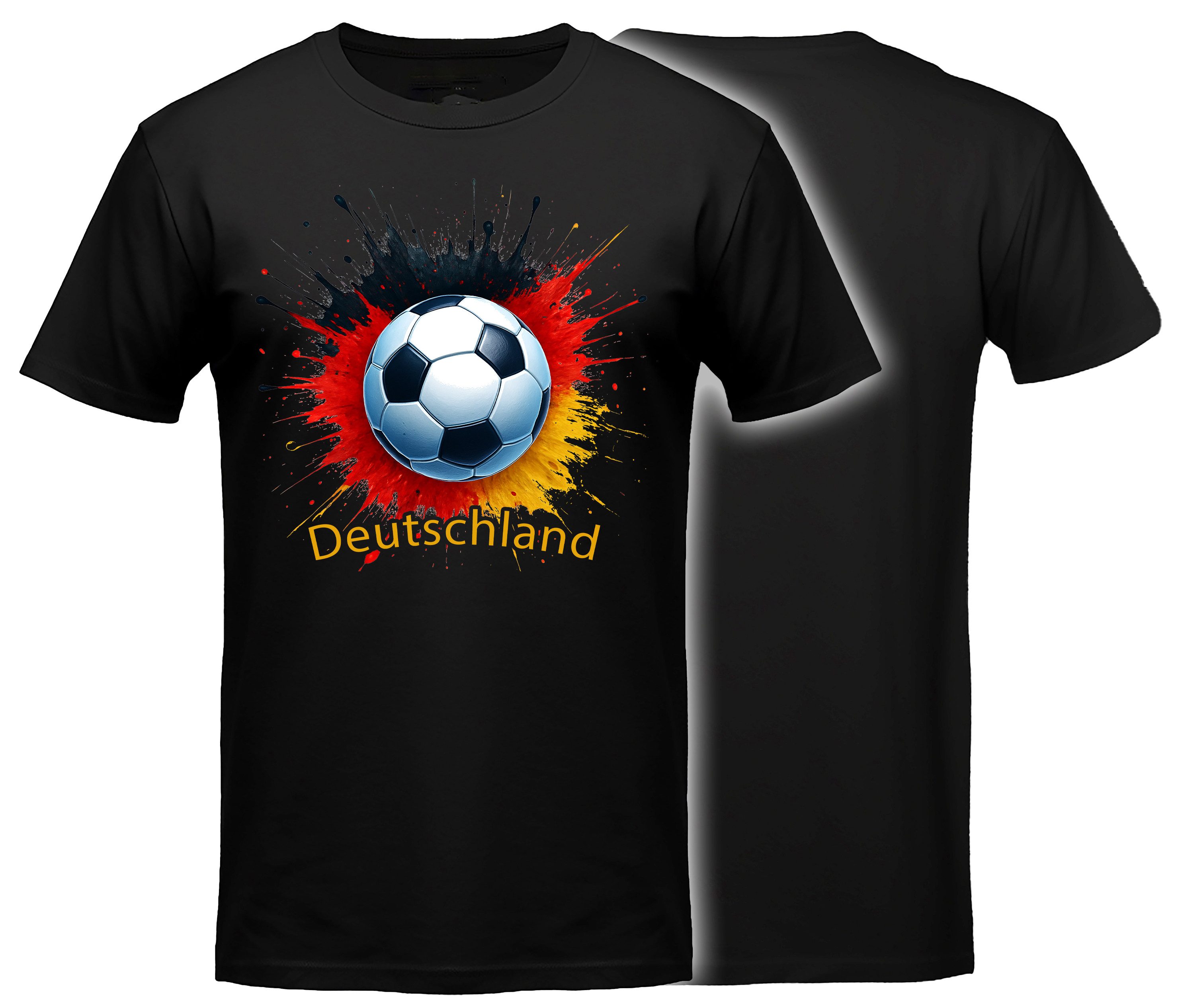 MyDesign24 T-Shirt Fussball Shirt - WM T-Shirt schwarz Herren und Damen Fussball kurzarm Deutschland Fan-Shirt i674