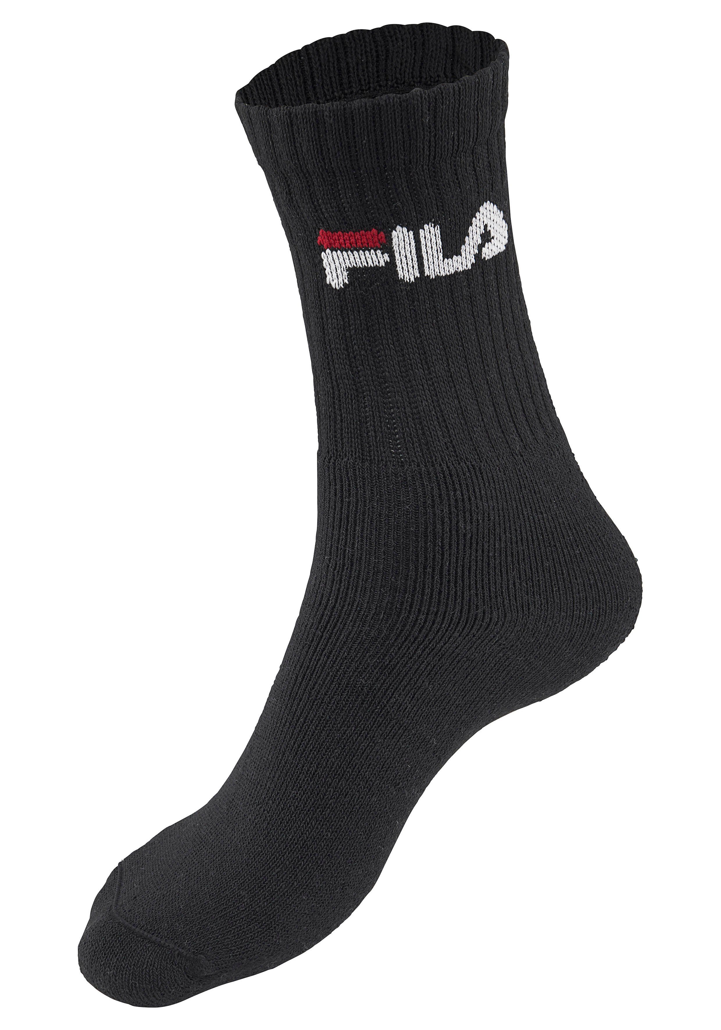 Fila Tennissocken UNISEX CREW TENNIS FULL TERRY SOCKS (6-Paar, 6 Paar) Sportsocken, flache Zehennaht