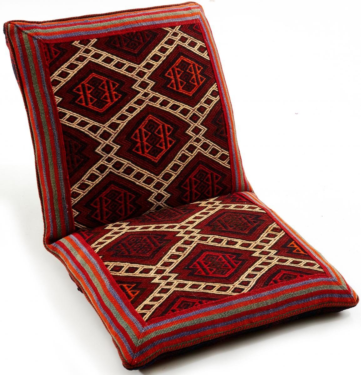 Orientteppich Kelim Seat Cushion 66x114 Handgeknüpfter Orientteppich, Nain Trading, rechteckig, Höhe: 3 mm