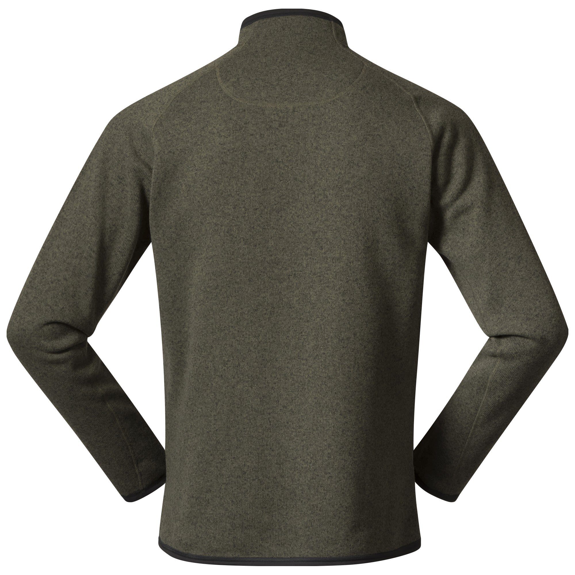 Bergans Fleecepullover Bergans Kamphaug Half Sand Mud Knitted M Chalk - Herren Green Sweater Zip