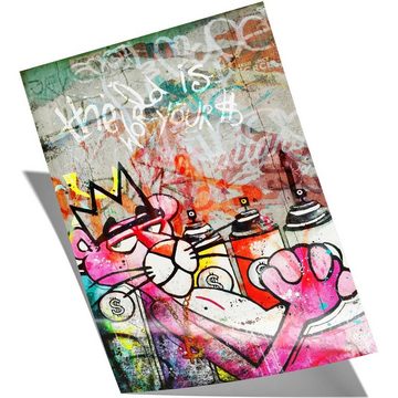 Mister-Kreativ XXL-Wandbild Graffiti Chill Panther - Premium Wandbild, Viele Größen + Materialien, Poster + Leinwand + Acrylglas