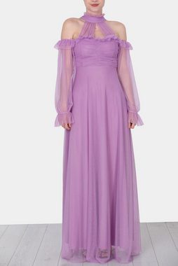 Modabout Abendkleid Langes Maxikleid Sommerkleid Schulterfrei für Damen - NELB0063D3381LİL (1-tlg)