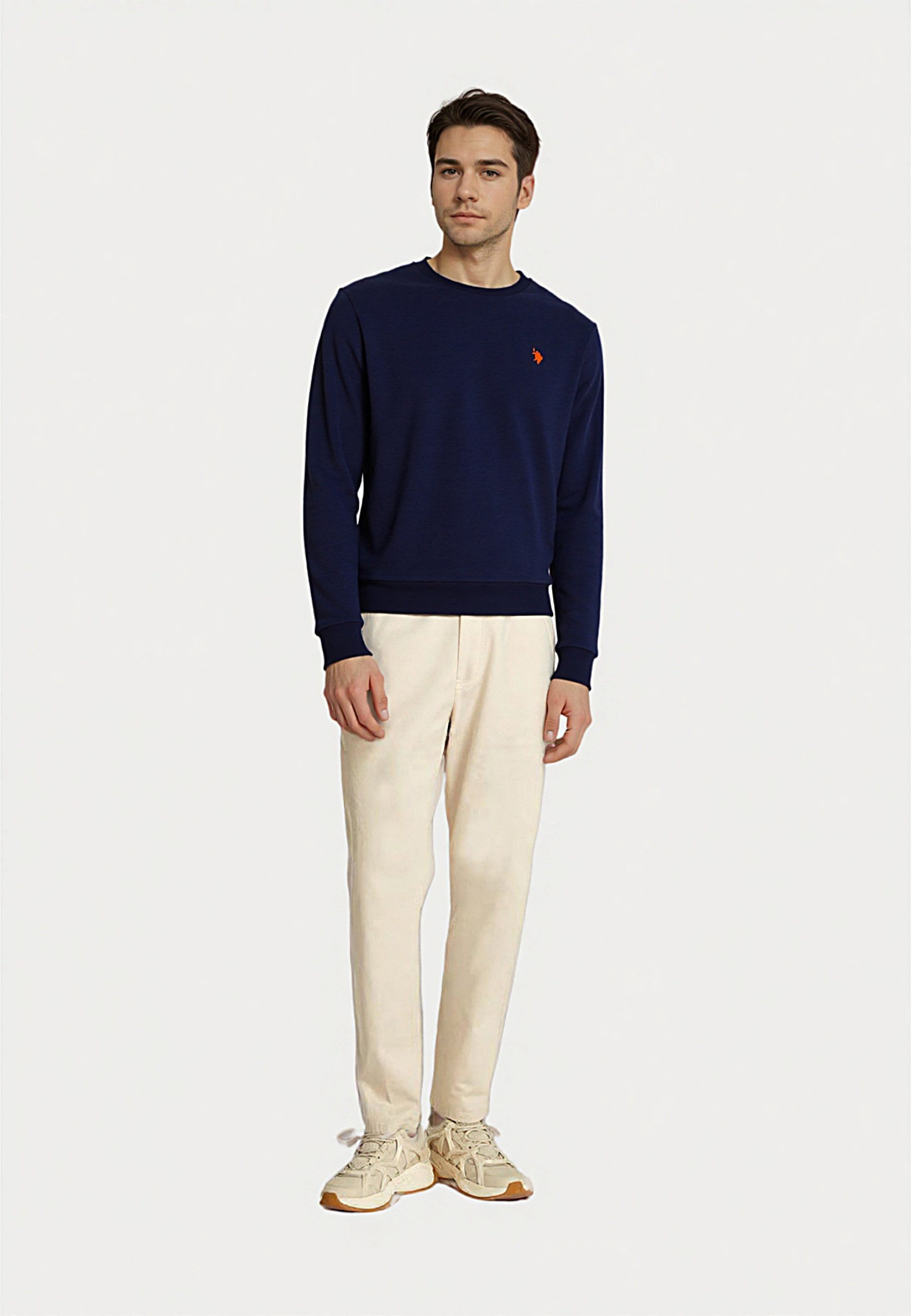 U.S. Polo Assn. Sweatshirt Sweater Pullover Orange Typ (1-tlg)