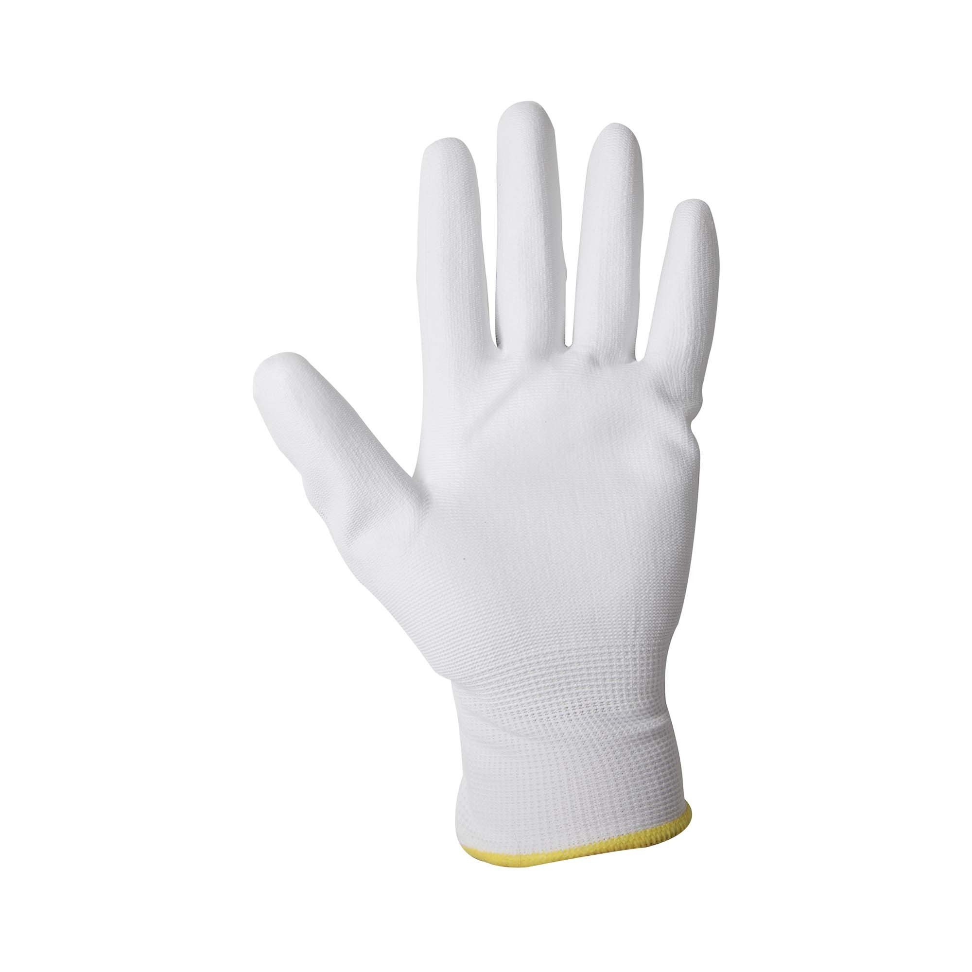 Scorprotect® Arbeitshandschuhe Arbeitshandschuhe Handschuhe PU weiß Nylon Feinstrick 9 Größe 