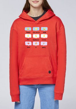 Emoji Sweatshirt mit Grinsegesicht-Motiven und Co