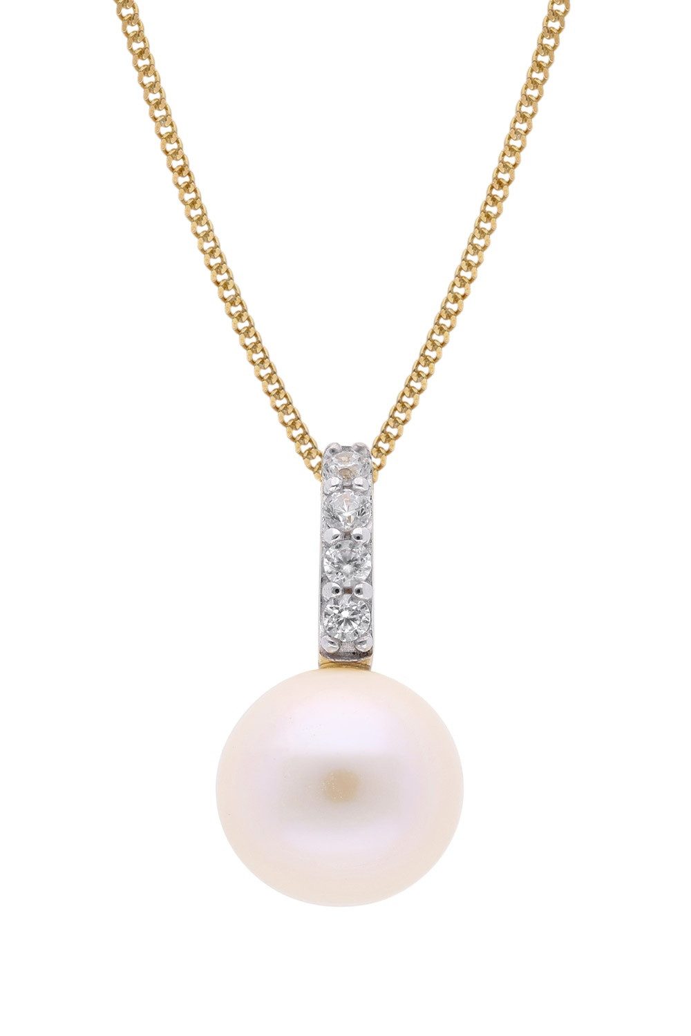 trendor Panzerkette Perlen-Anhänger Gold 333/8kt mit vergoldeter Silberkett günstig online kaufen