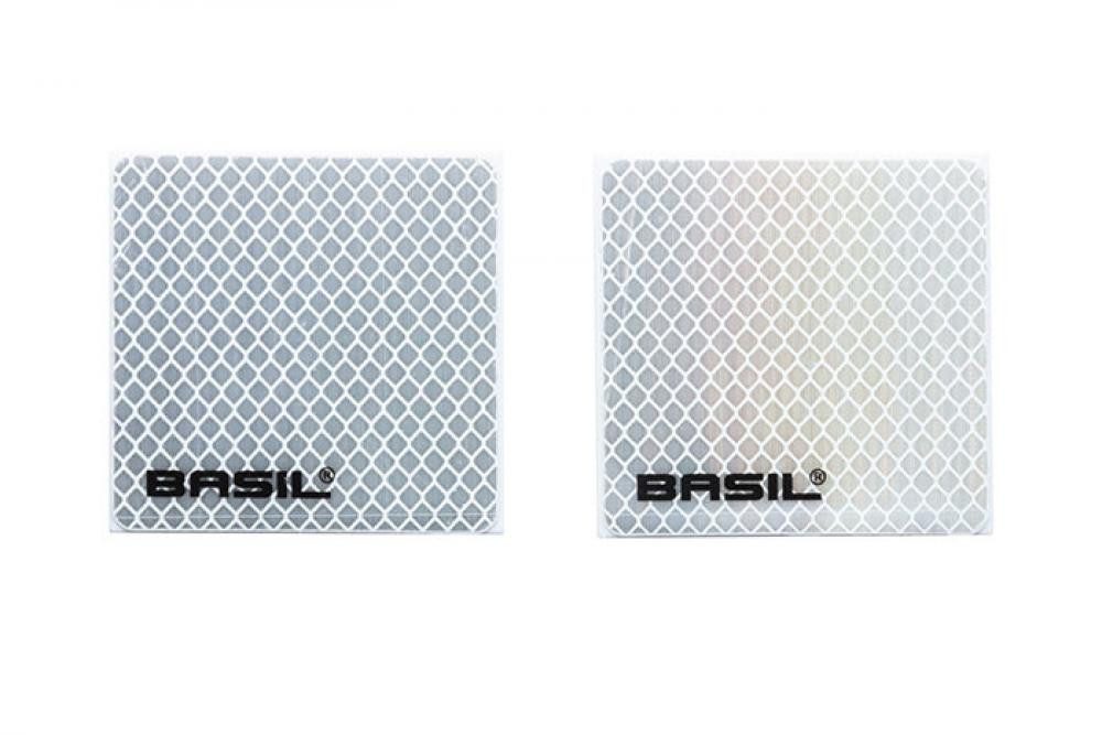 Basil Warnweste Basil Reflektoren für Basil Crate Körbe zum Einklicken silber Größe 7x