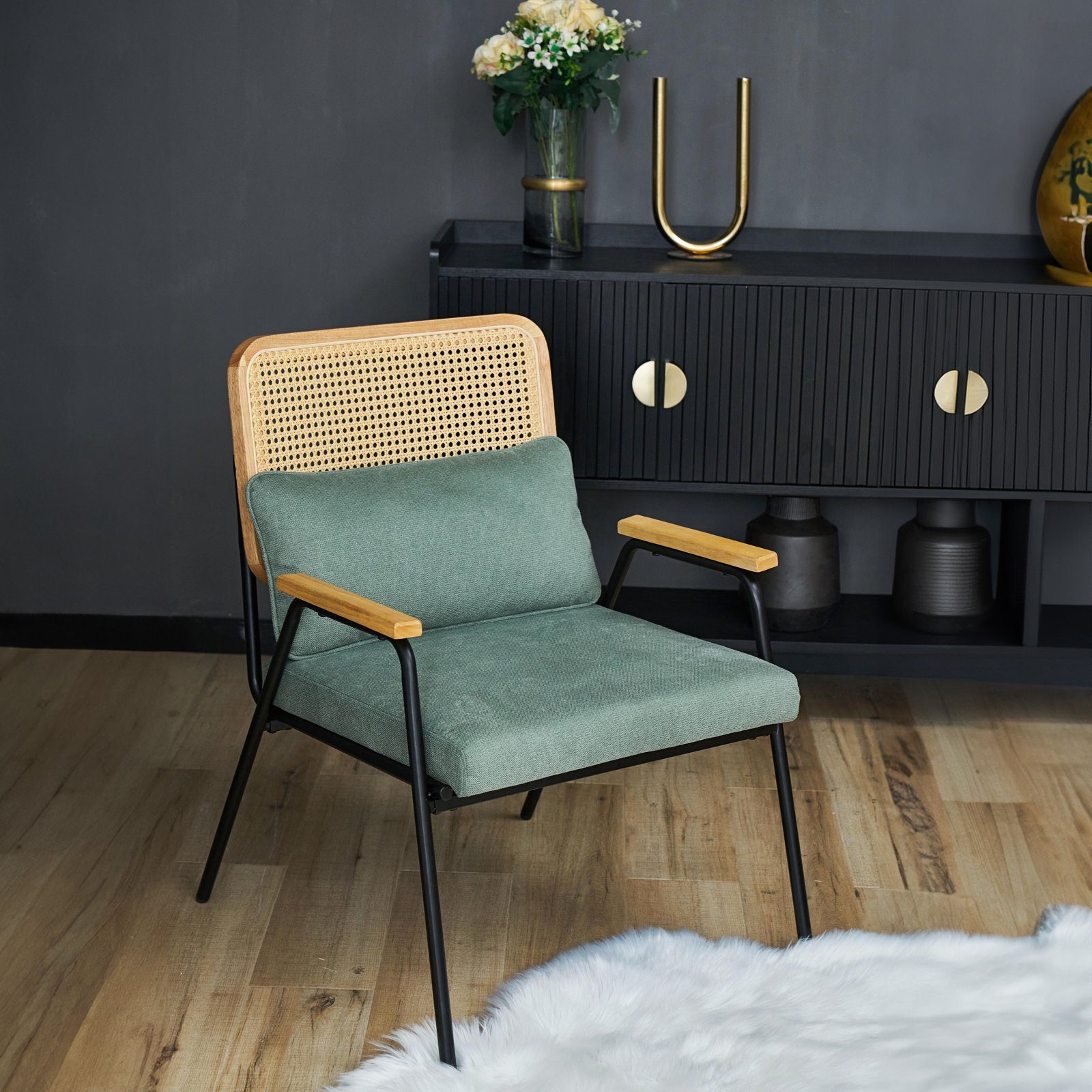 SVITA Loungesessel THEA, Loungestuhl,Holzdesign,Metallbeine,Braun günstig online kaufen
