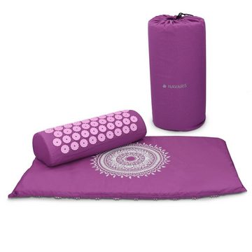 Navaris Akupressurmatte 2in1 Akupressur Massage Set - Matte und Kissen - Violett (1-St)