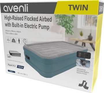 Avenli Luftbett Luftmatratze selbstaufblasend 191 x 99 x 46 cm, (Luftmatratze für 1 Person), Gästebett mit integrierter Pumpe