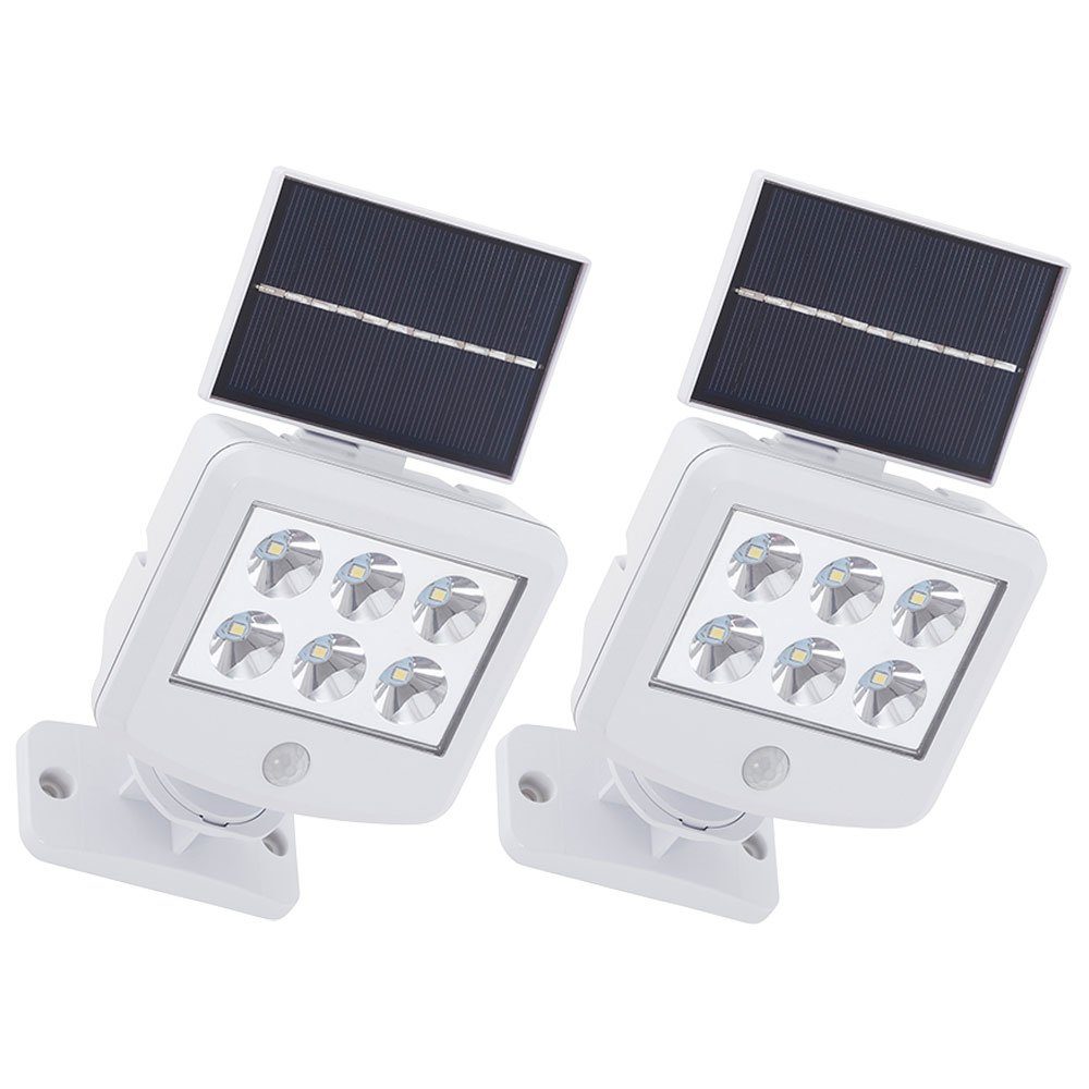 etc-shop Solarlampen fest LED-Leuchtmittel mit Außen LED Bewegungsmelder für Kaltweiß, Außen-Wandleuchte, verbaut, Tageslichtweiß, Solar