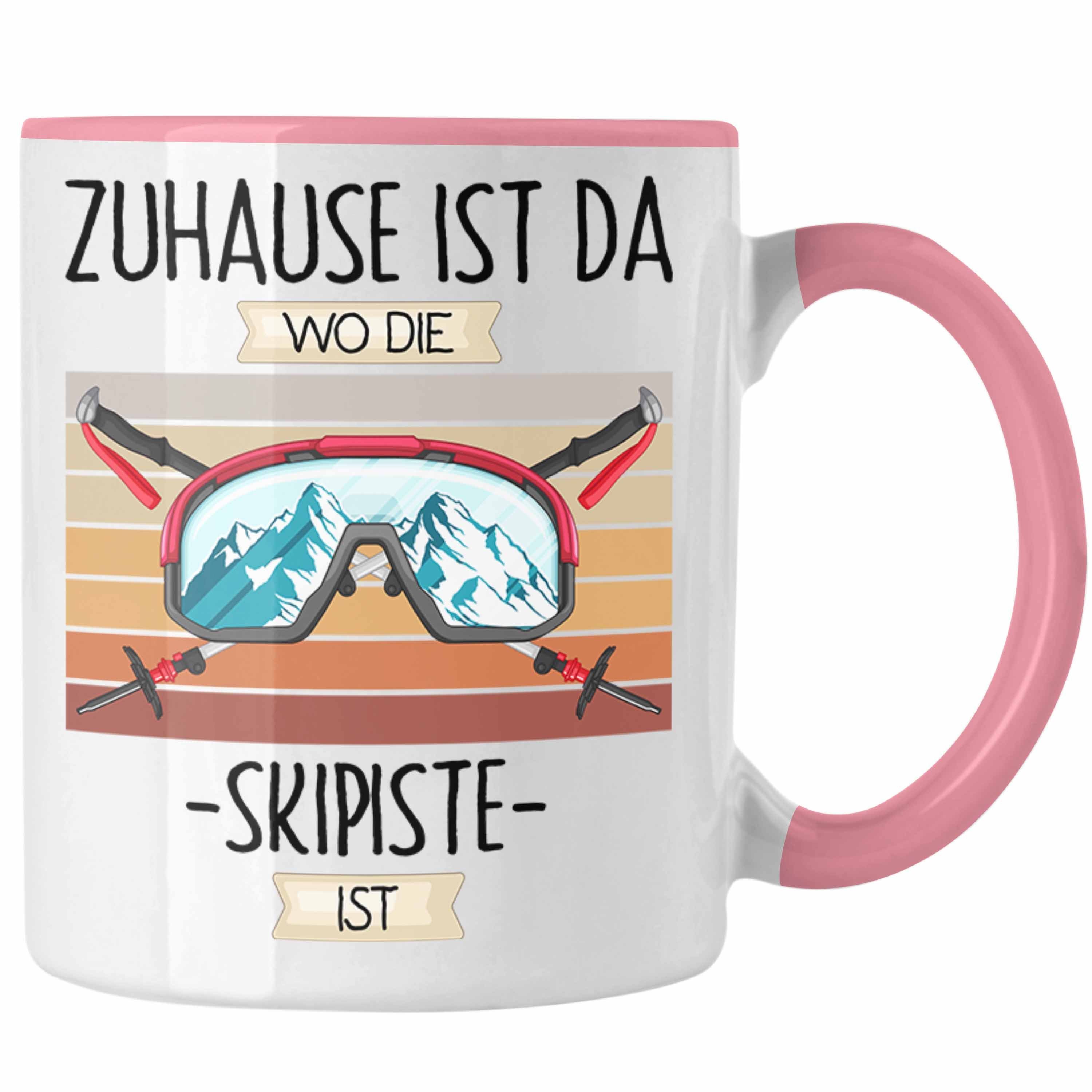 Trendation Tasse Ski Tasse Geschenk Geschenkidee Lustiger Spruch Zuhause Ist Da Wo Die Rosa | Teetassen