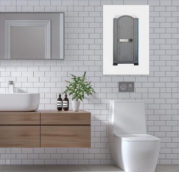 Wallario Wandfolie, Tragbares Klo - Toilette in schickem grau, wasserresistent, geeignet für Bad und Dusche