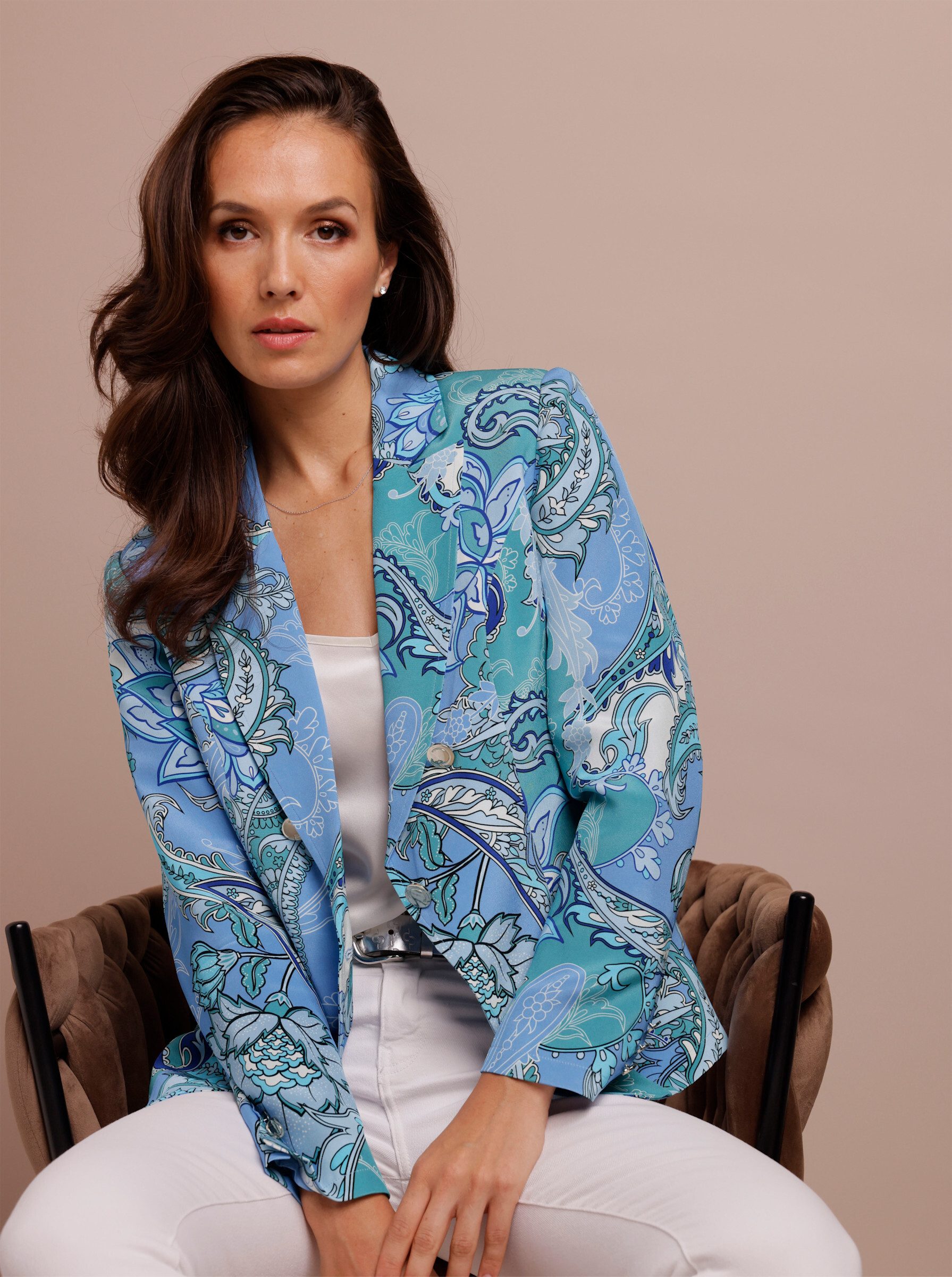 creation L Blusenblazer Seiden-Blazer Langarm
