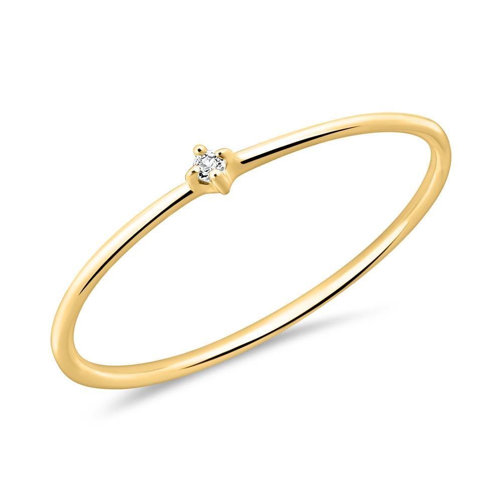 Unique Goldring 585er Gold Damenring Gelbgold mit Weißtopas DR0520