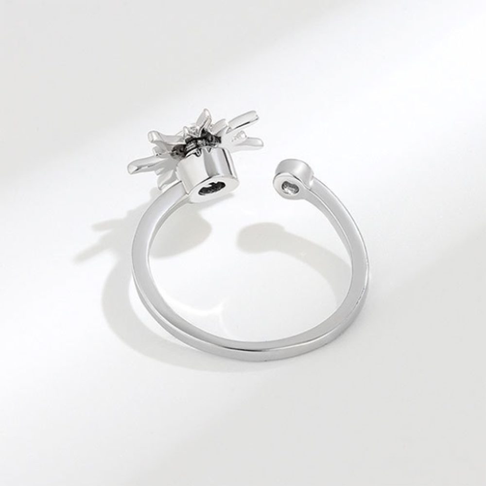 Offene Fingerring Ring Anti 925 Ringe, Damen Sterling für Stress Spinner Angst Verstellbar silvery Haiaveng Silber