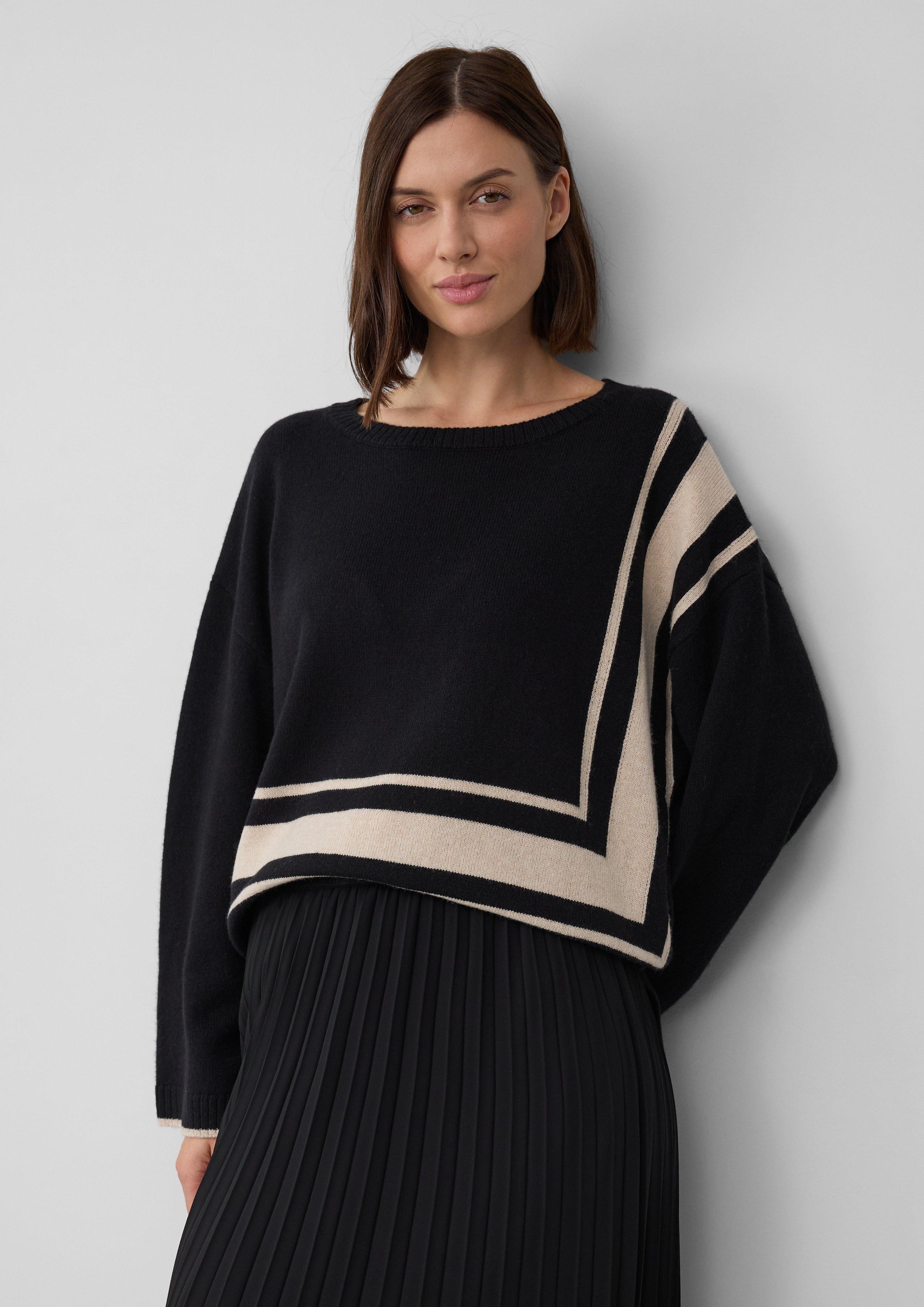 s.Oliver BLACK LABEL Strickpullover Relaxed-Fit-Pullover aus günstig online kaufen