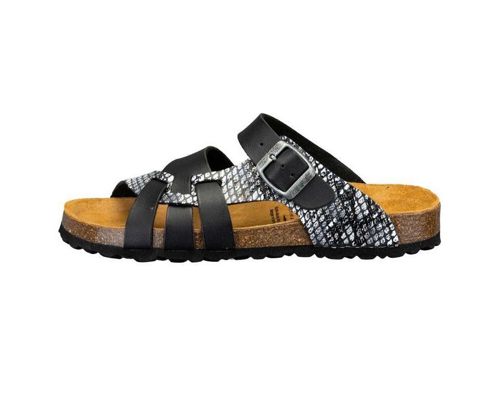 Lico Bioline Flora Pantolette schwarz