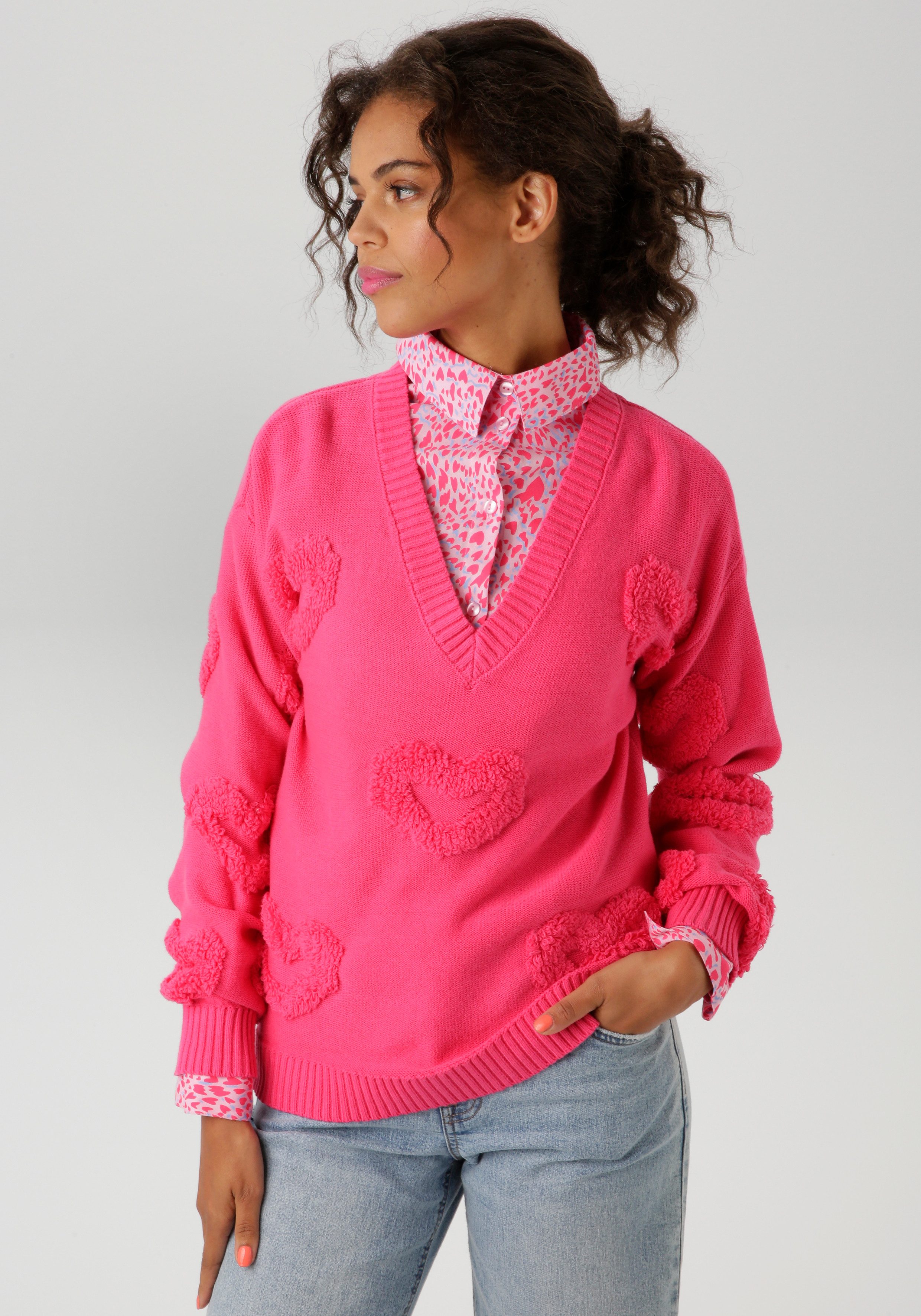 Aniston CASUAL Strickpullover mit 3D-Effekt durch günstig online kaufen