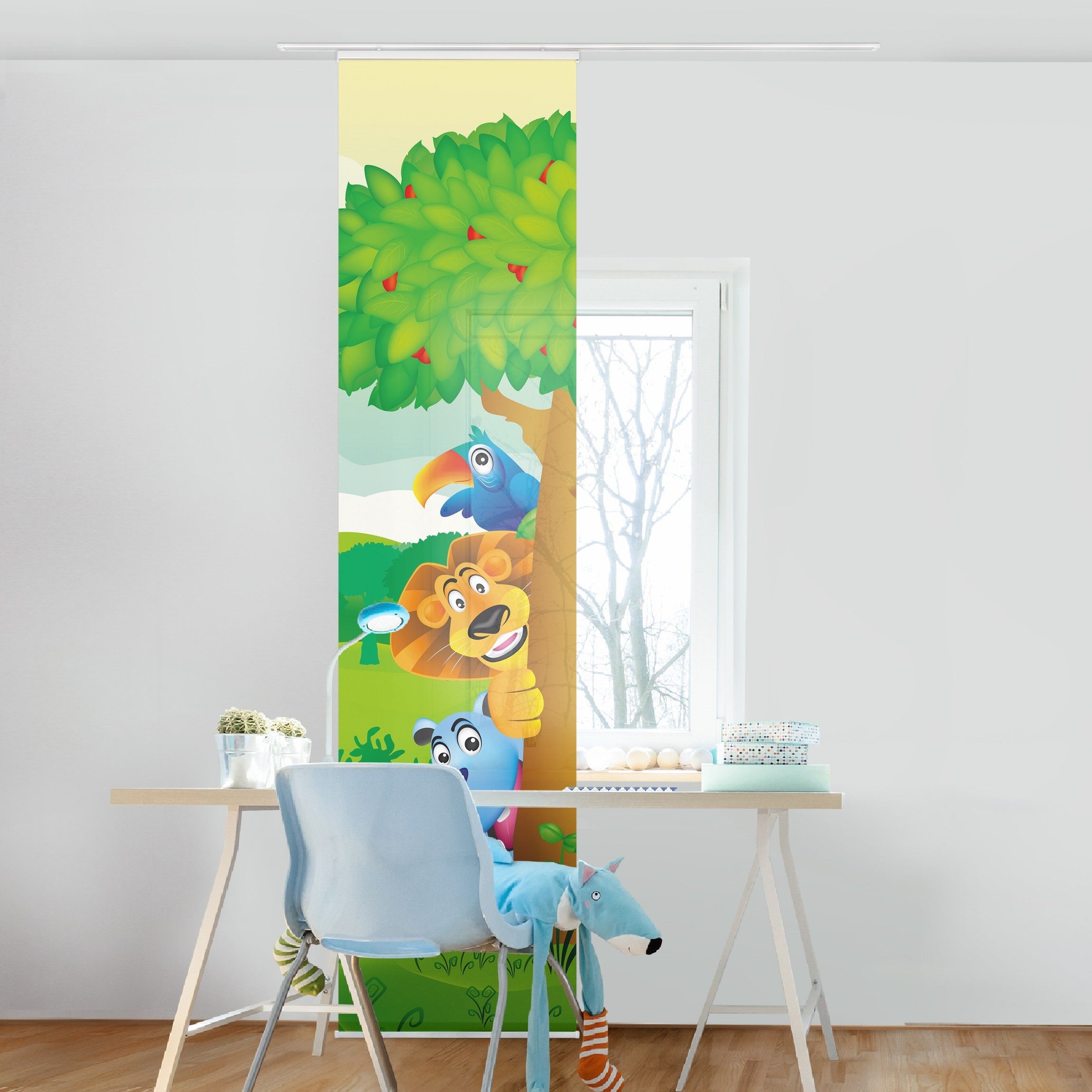 Bilderdepot24 Schiebegardine modern Flächenvorhang blickdicht Dschungeltier günstig online kaufen