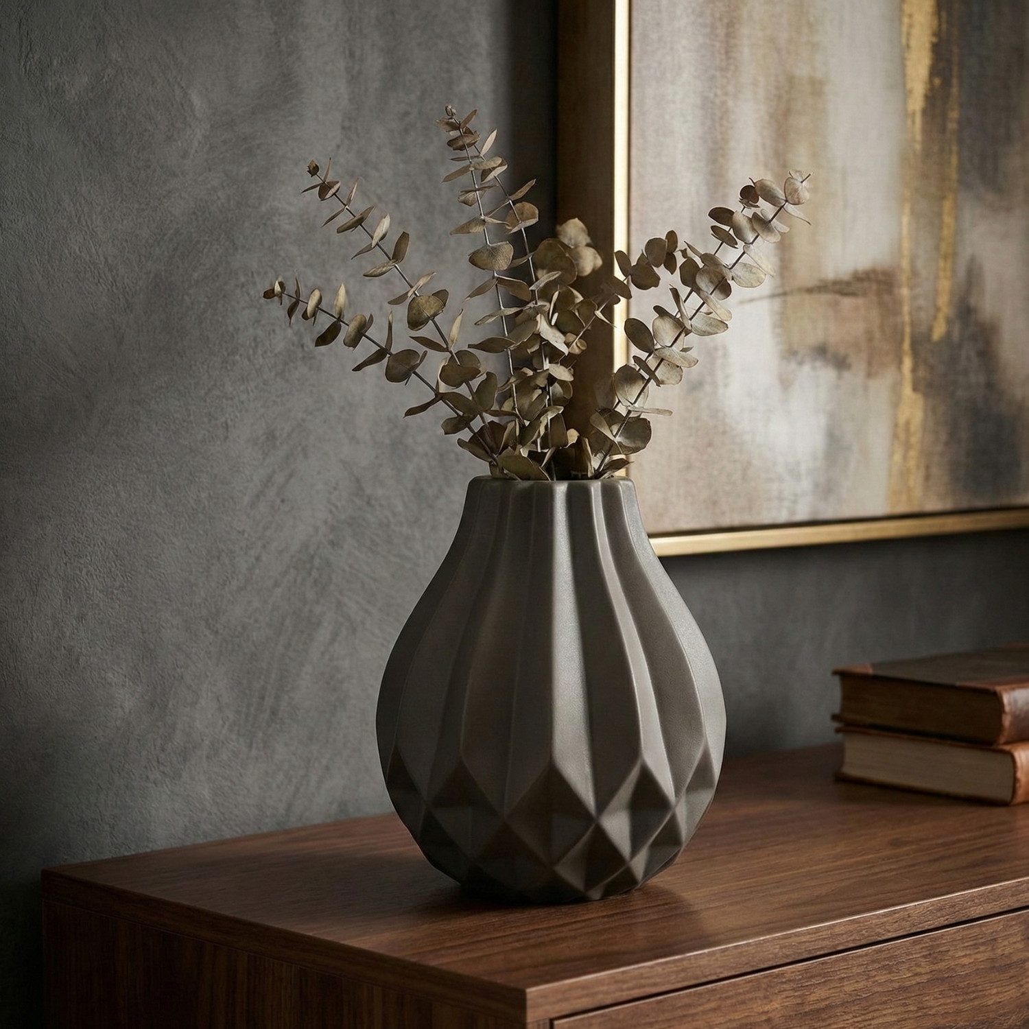 alesvelt Dekovase NORA Moderne hochwertige Keramik Vase Ø22,5X25,5 CM Grau (1-stk)