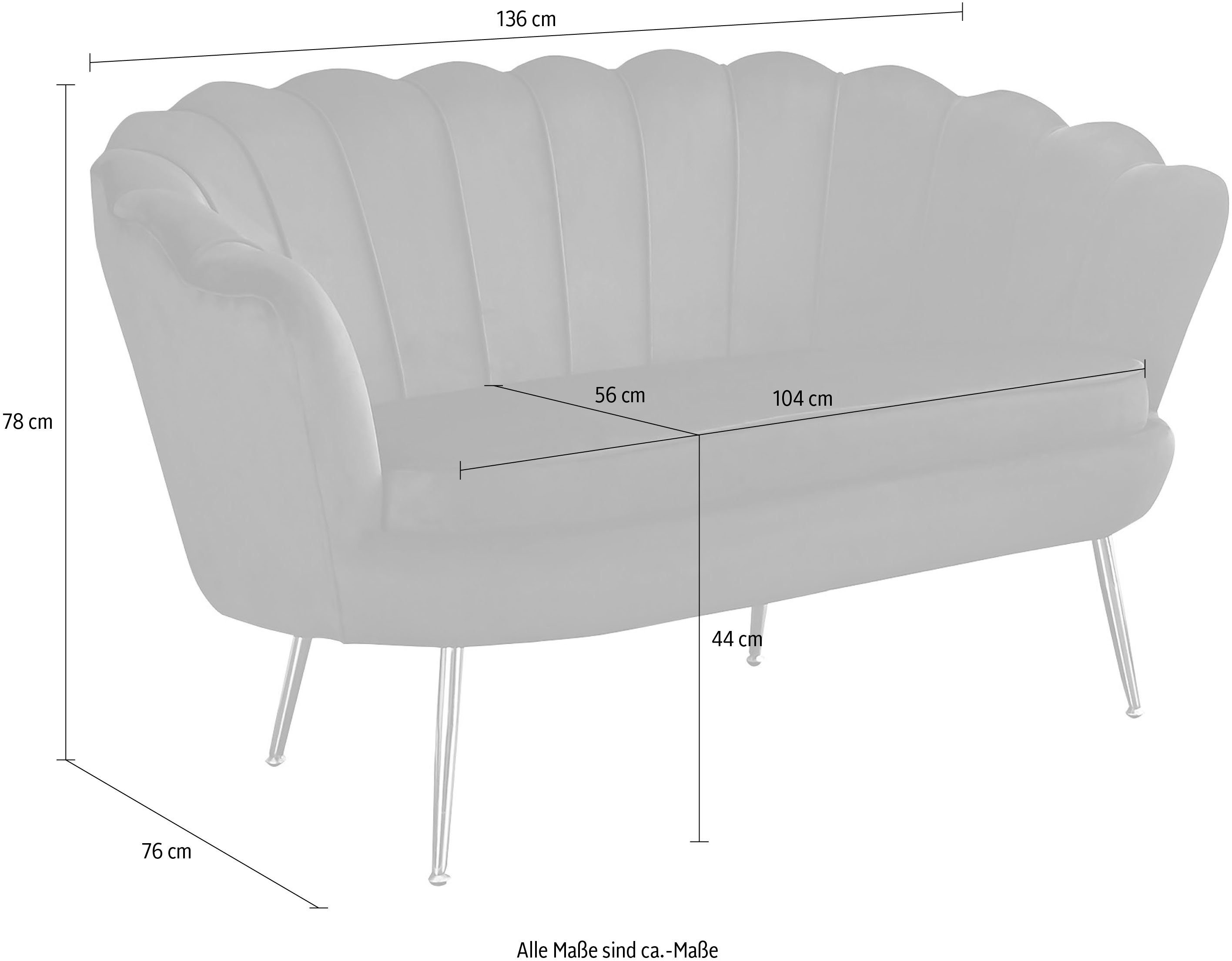 SalesFever 2-Sitzer Clam, extravagantes Muscheldesign, Schwarz cm 136 Breite