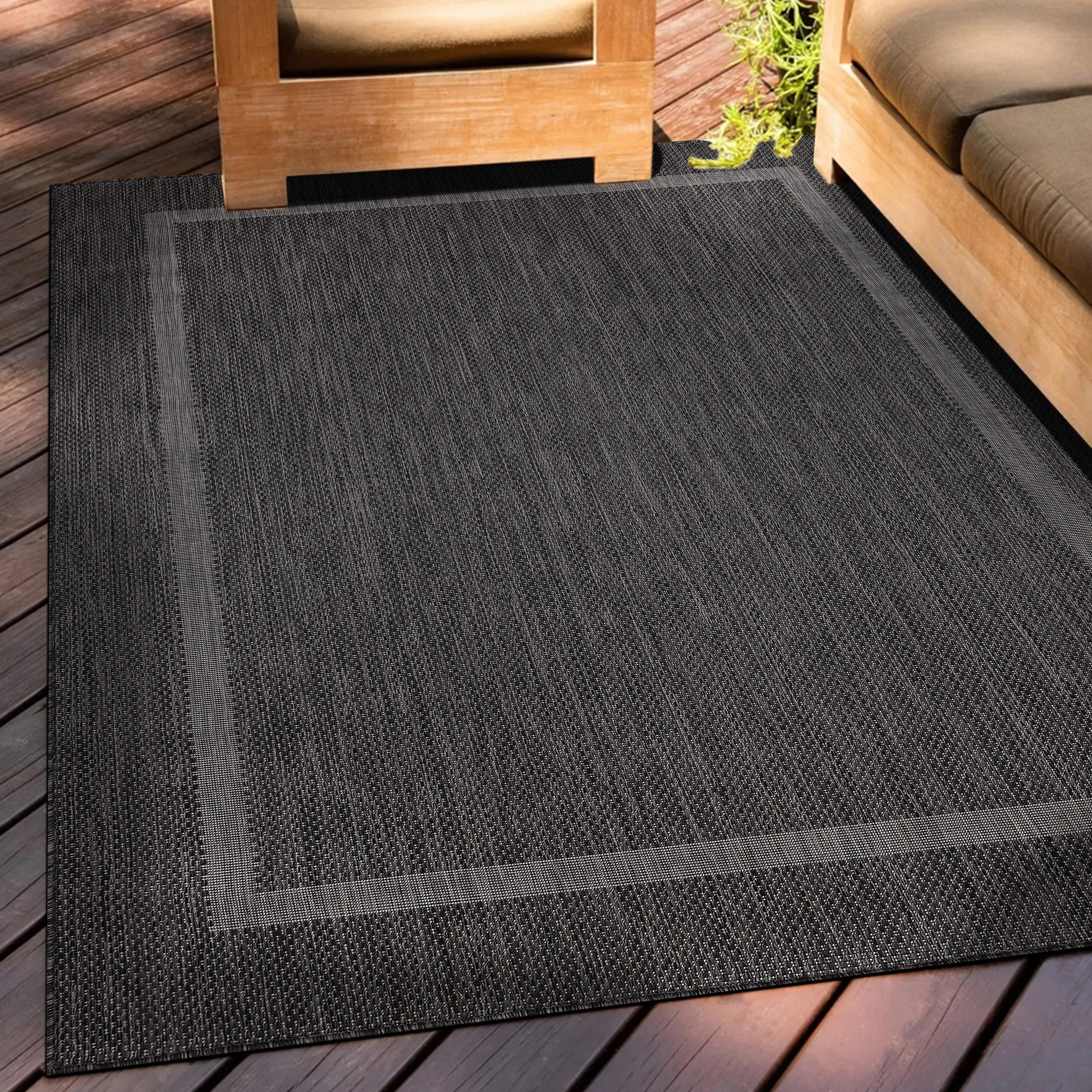 Unicolor 5 Höhe: Terrasse Küche, Teppich Schwarz Teppich Läufer, - Balkon, mm, Teppium, Einfarbig,