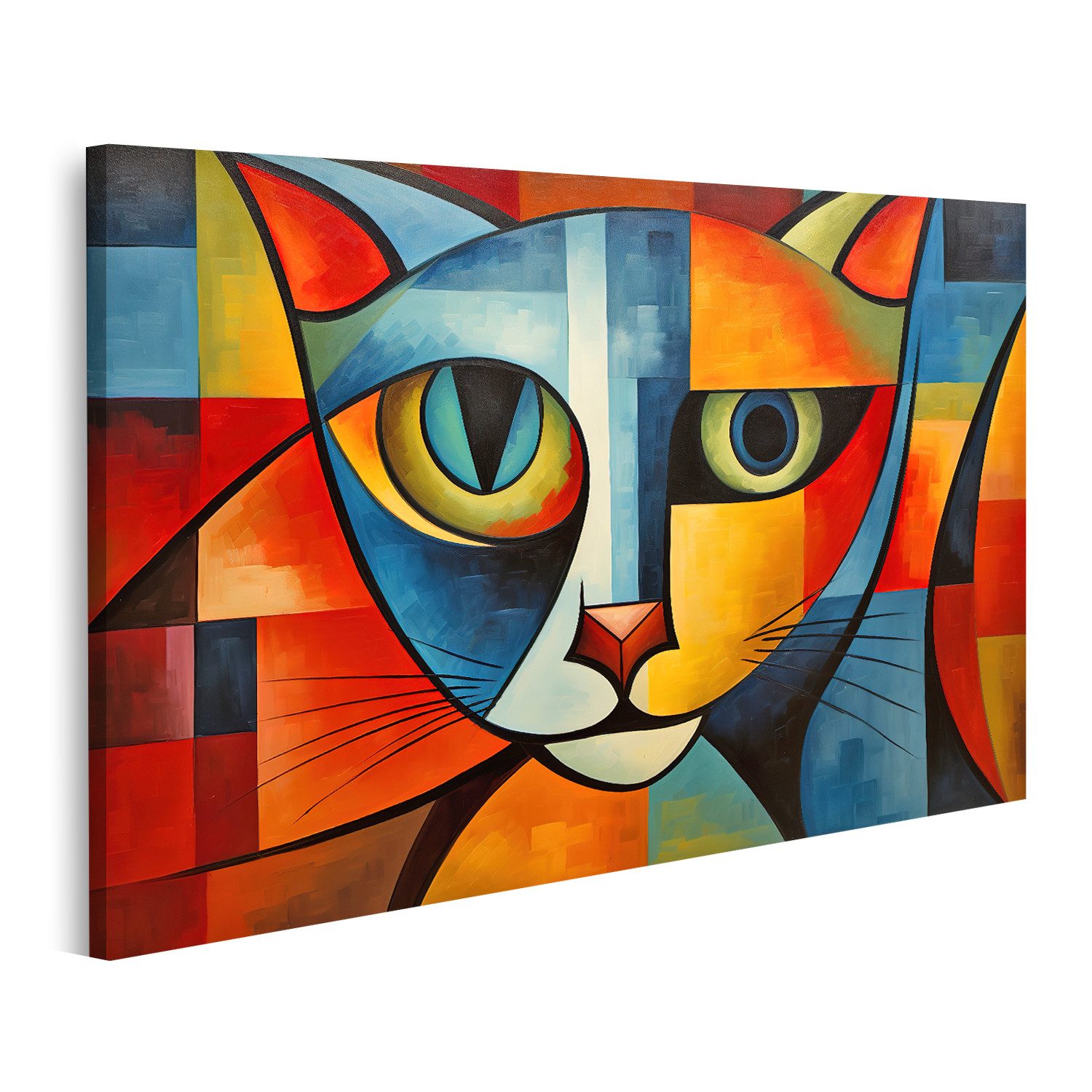 Leinwandbild Abstrakte Katze Malerei Stil Pablo Picasso Haustiere Kunst Bilder