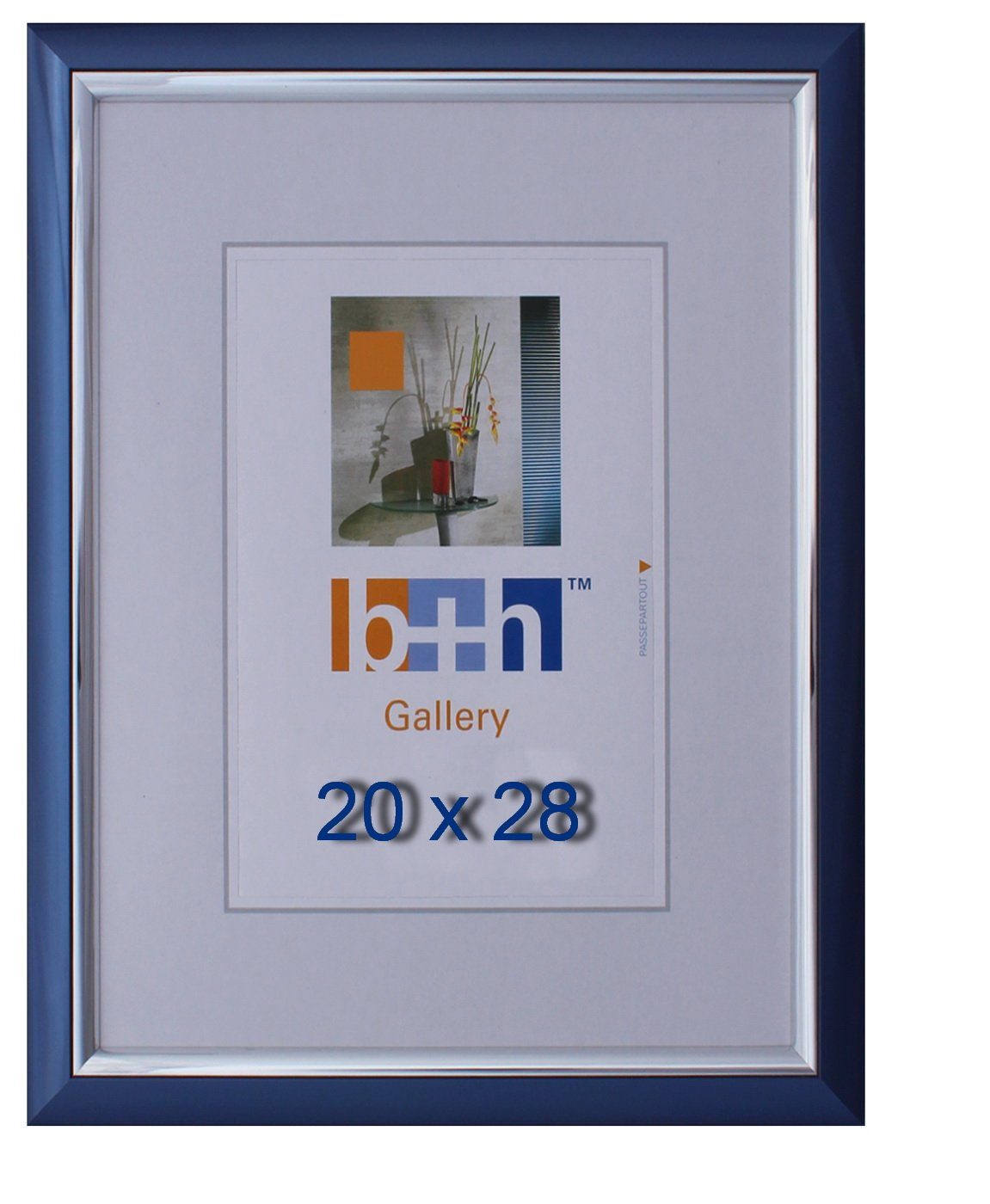 20 metallic Innenleiste Innenleiste x silber Echtglas MasterLine 30 glänzend glänzend Portraitrahmen Kunststoff blau Oslo FSC, cm Becker+Hach - Bilderrahmen