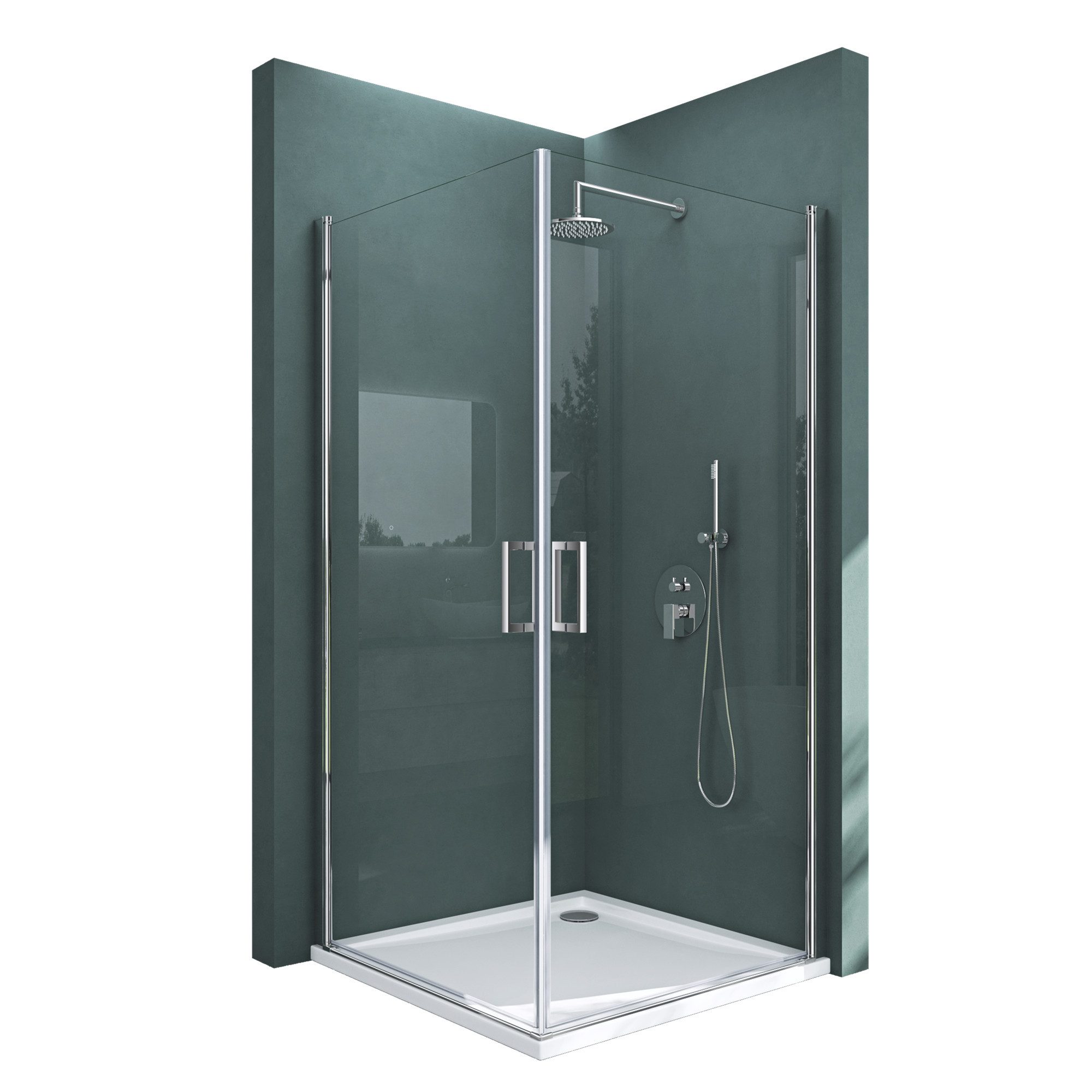 Mai & Mai Eckdusche Duschkabine Pendeltür Hebe-/Senk-System H:195cm ESG NAN günstig online kaufen