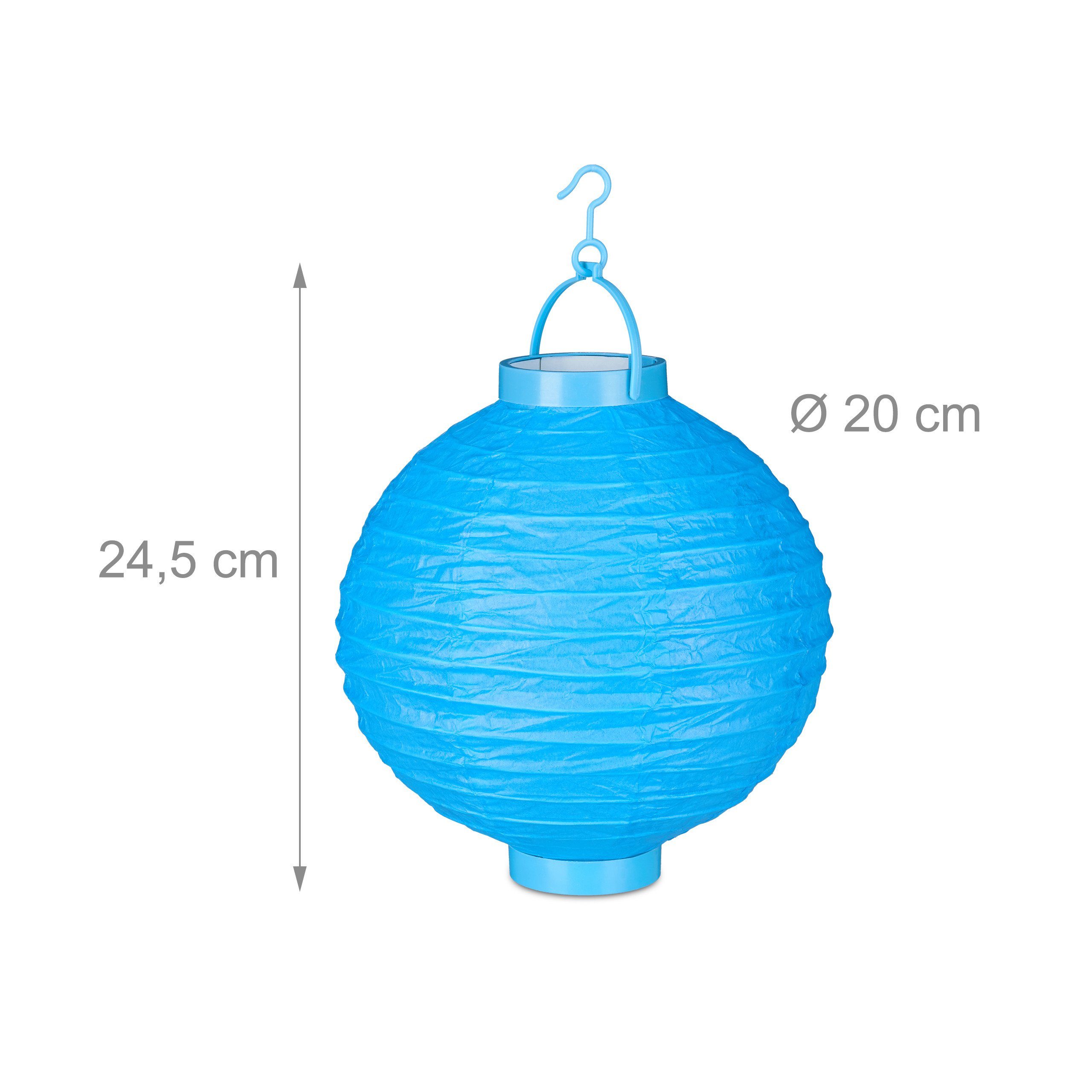 relaxdays LED Lampion 20 x LED Lampions bunt, LED, Kaltweiß – Bild 4 von 5