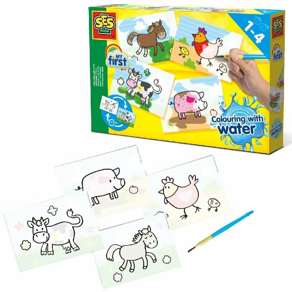 SES Malvorlage 14454 Malen Mit Wasser - Bauernhoftiere