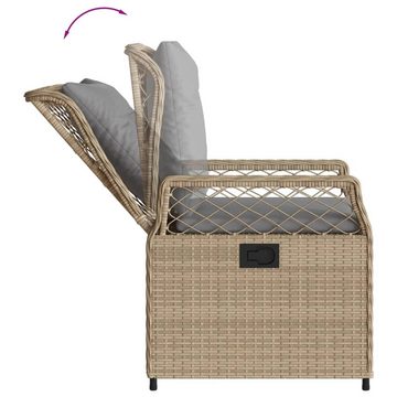 vidaXL Garten-Essgruppe 5-tlg. Garten-Essgruppe mit Kissen Beige Poly Rattan, (5-tlg)