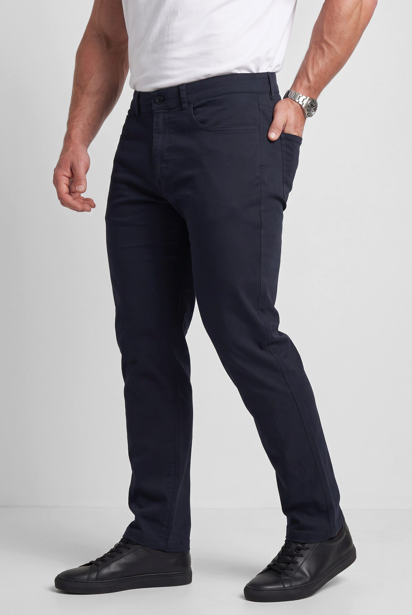 Men Plus 5-Pocket-Jeans Chino Regular Fit Travellerbund bis 72 – Bild 4 von 5