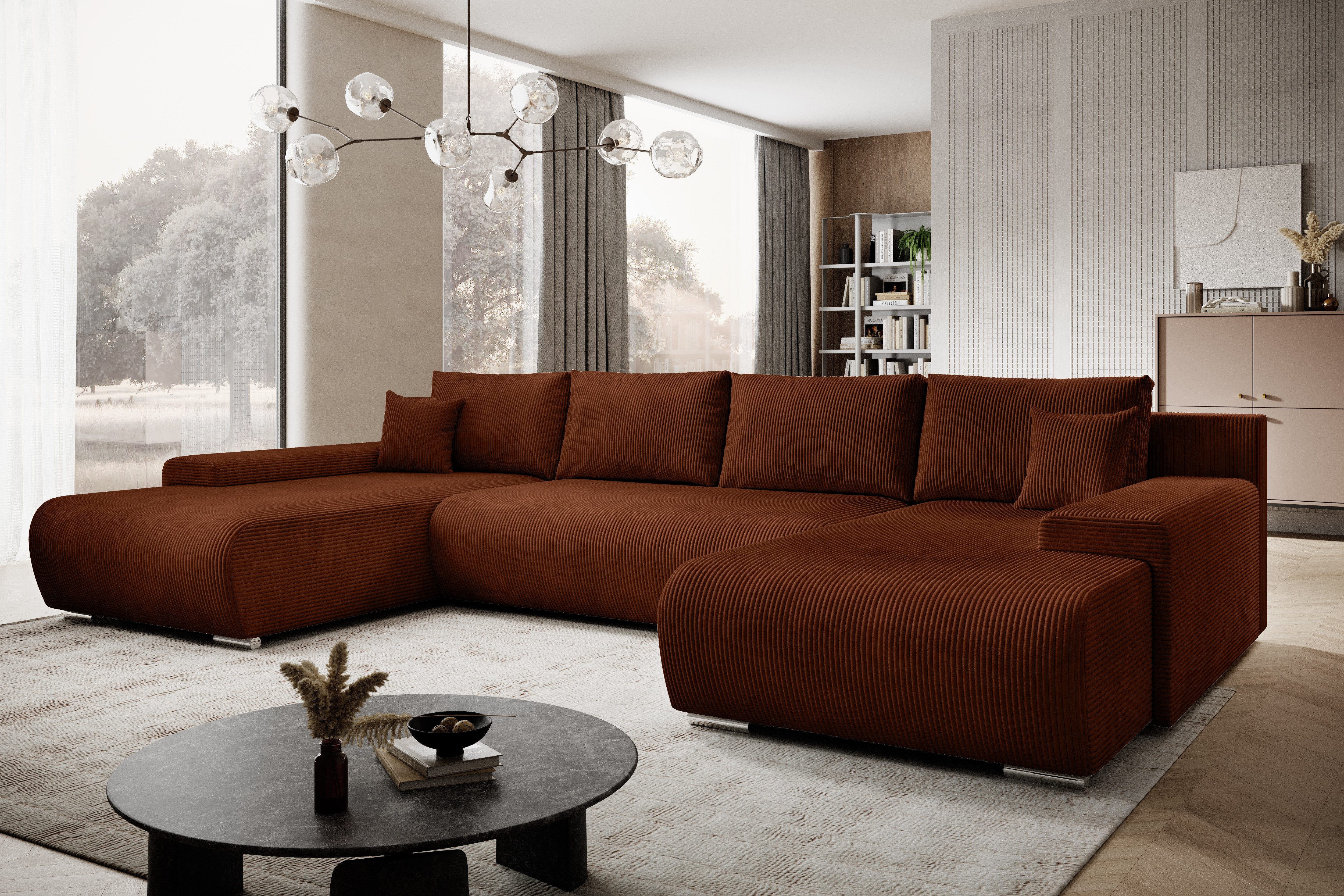 PROMETO Möbel Ecksofa Credo Ecksofa U-Form, mit Schlaffunktion und Bettkasten, U-Form Couch