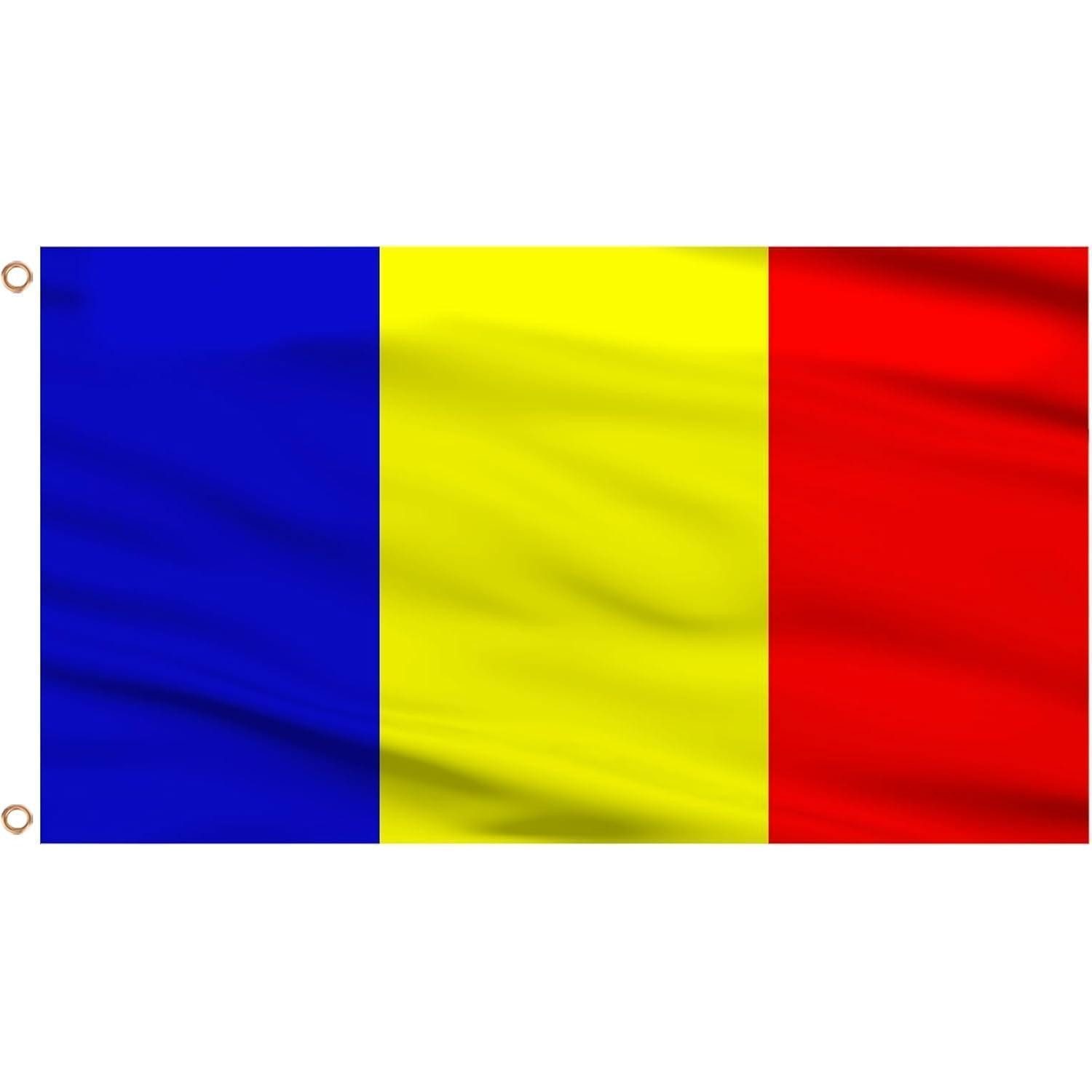 LuxusKollektion Flagge Flagge Rumänien 90x150cm Messing Ösen Garten 2 Stück Rumänien Flagge