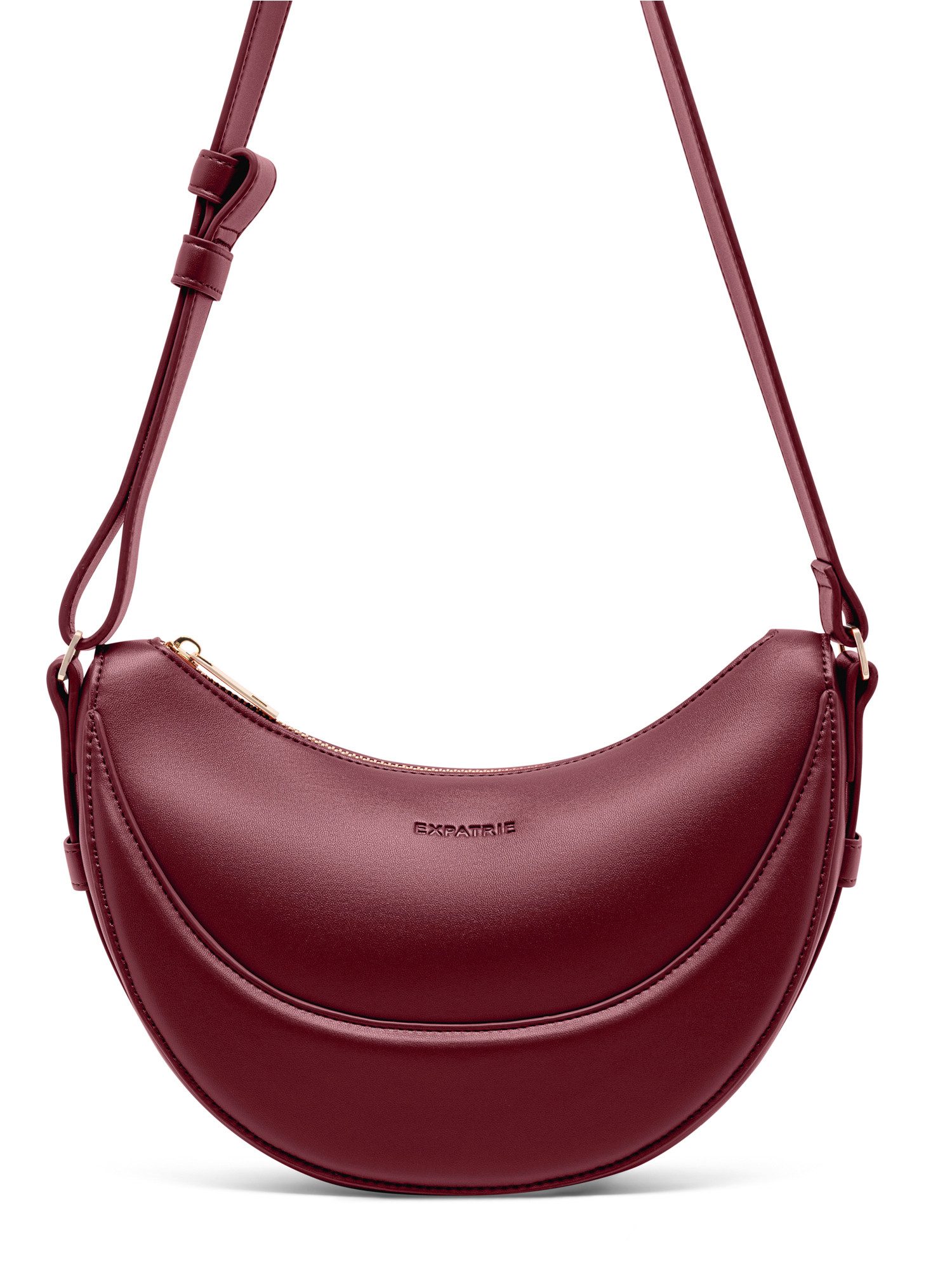 Expatrié Schultertasche Livia Handtasche für Damen (1-tlg), Elegante Half Moon Bag aus Kunstleder