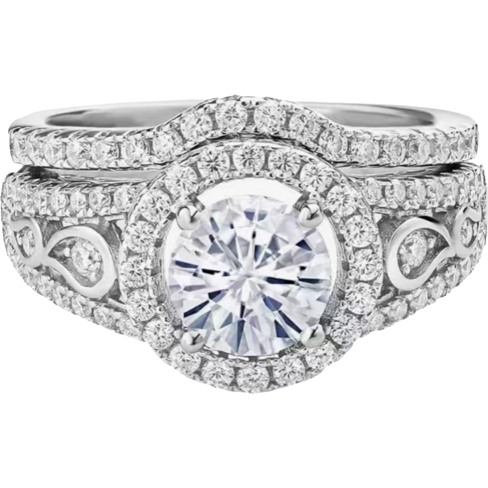 Diamantring engagement ring, 1ct D Vs1 ring set, ring gold damen 585 echtgold