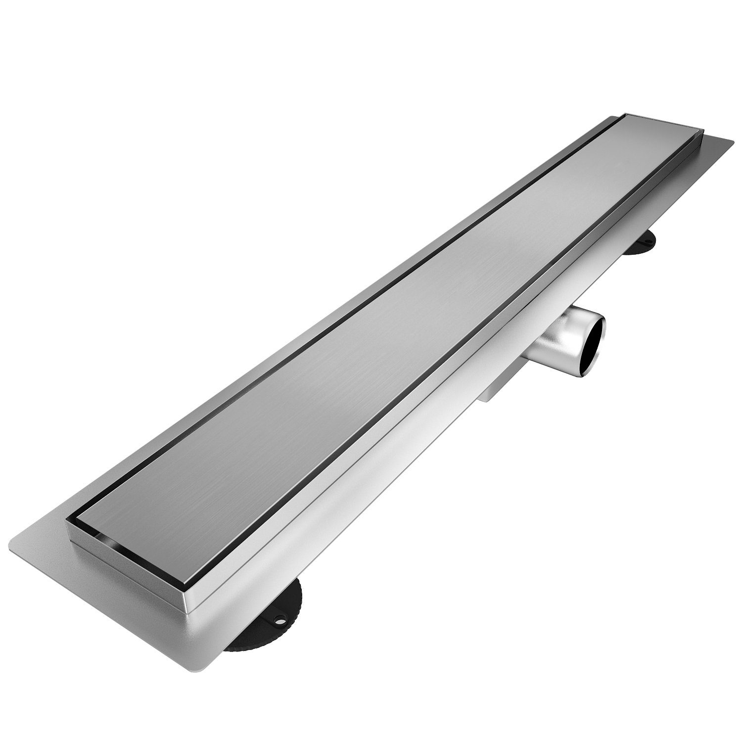 SONNI Duschrinne Edelstahl Duschrinne 60 cm komplettset befliesbar Bodenablauf Flach, Abflussrinne Siphon Ablaufrinne Bad