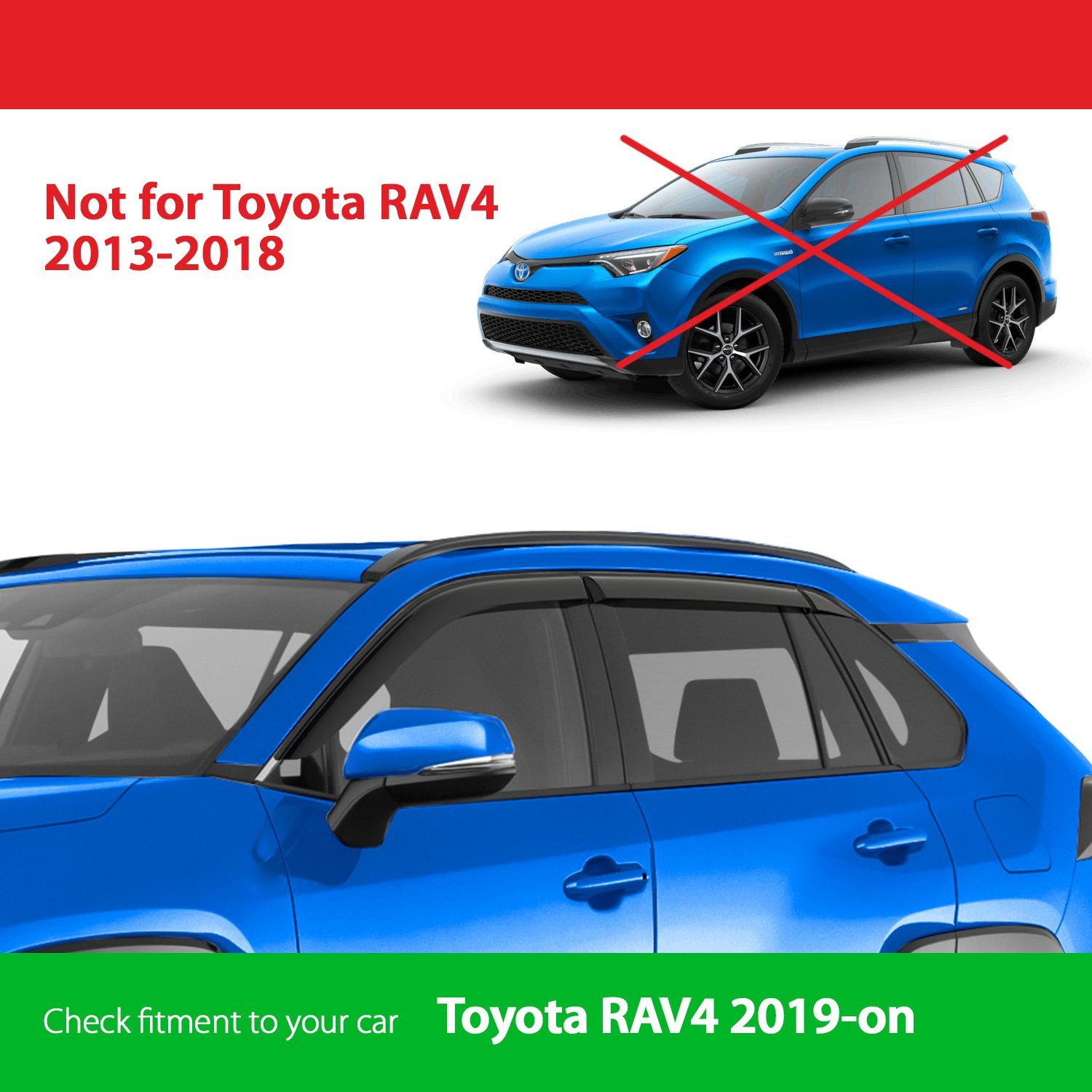 Windabweiser St) Goodyear Auto-Fußmatte für/kompatible Toyota mit Goodyear (6 2019-2023 RAV4
