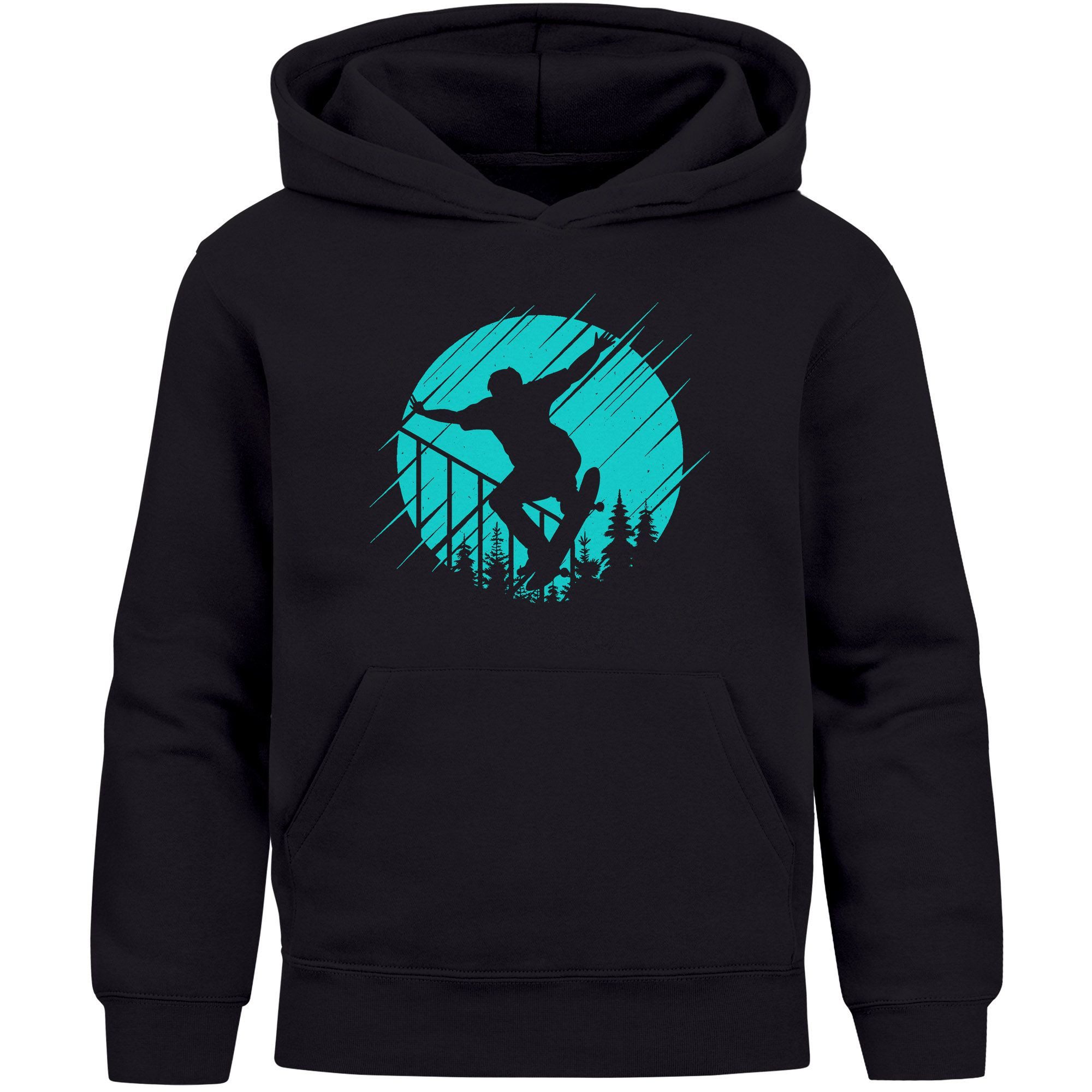 MoonWorks Hoodie Kinder Hoodie Skateboard Motiv Skater Kapuzenpullover Jungen Mädchen