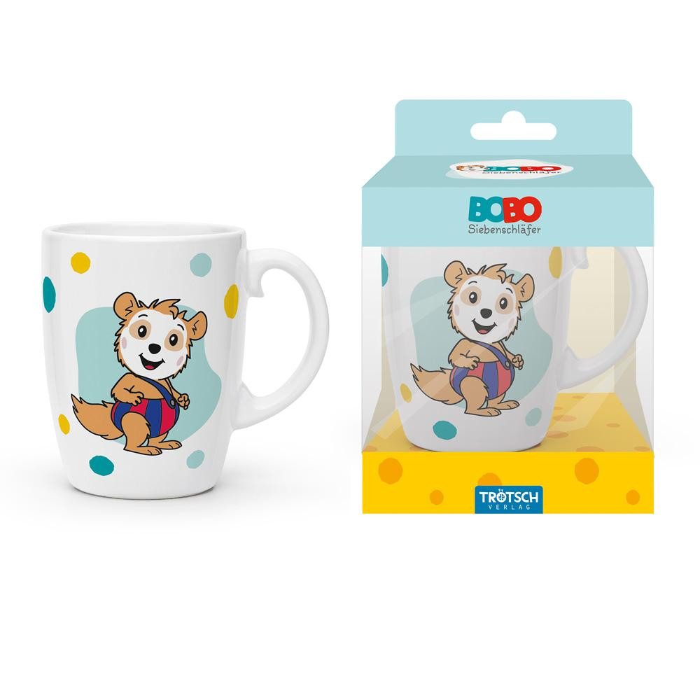 Trötsch Verlag Tasse Trötsch Bobo Siebenschläfer Kindertasse blau Geschenktasse aus Porzell