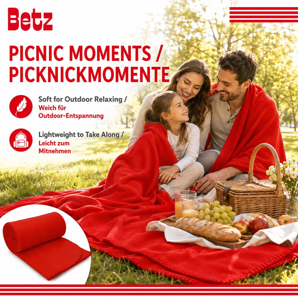 Wohndecke Betz Fleecedecke 130x170 cm 180g/m² – Weiche Wohndecke & Kuscheldecke, Betz, Leicht, wärmend & pflegeleicht – Bild 5 von 5