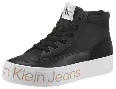 Calvin Klein Jeans »VULC FLATF MID WRAP AROUND LOGO« Sneaker mit auffälligem CK-Schriftzug an der Laufsohle