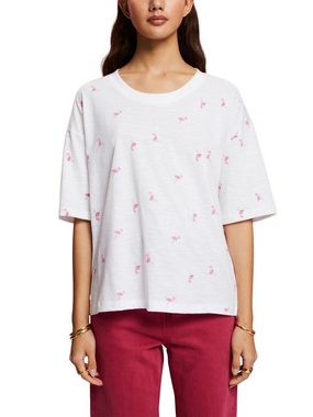 edc by Esprit T-Shirt T-Shirt mit Allover-Print, 100 % Baumwolle (1-tlg)